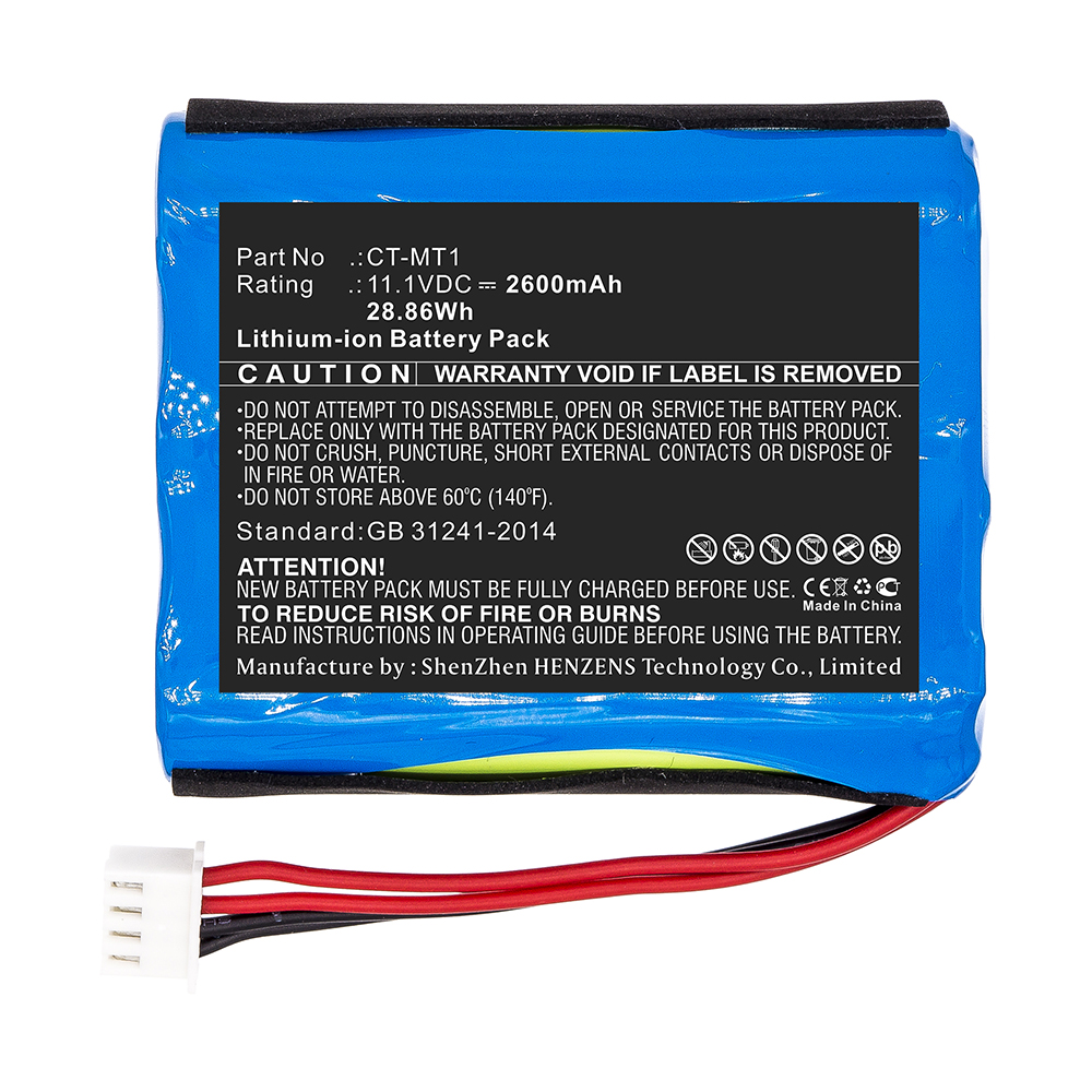 Synergy Digital Equipment Battery, Compatible with Clarke-Tech CT-MT1 Equipment Battery (Li-ion, 11.1V, 2600mAh)