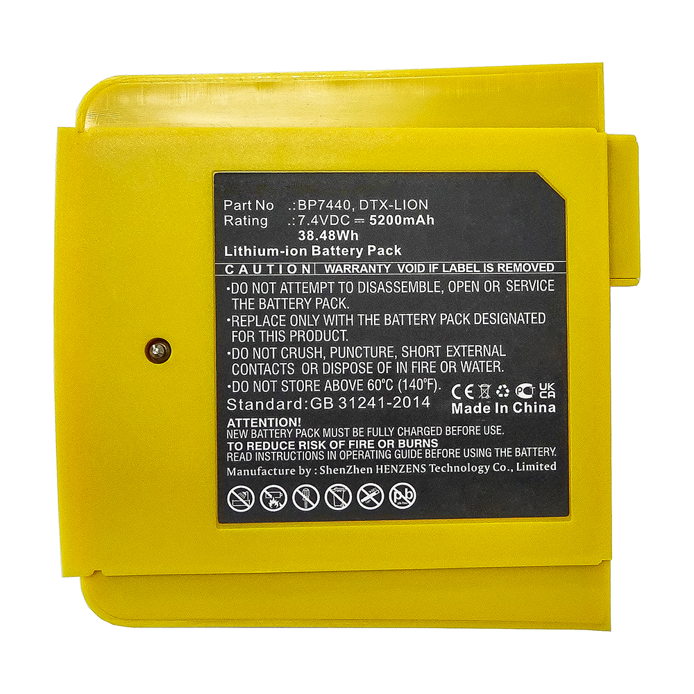 Synergy Digital Equipment Battery, Compatible with Fluke BP7440 Equipment Battery (Li-ion, 7.4V, 5200mAh)