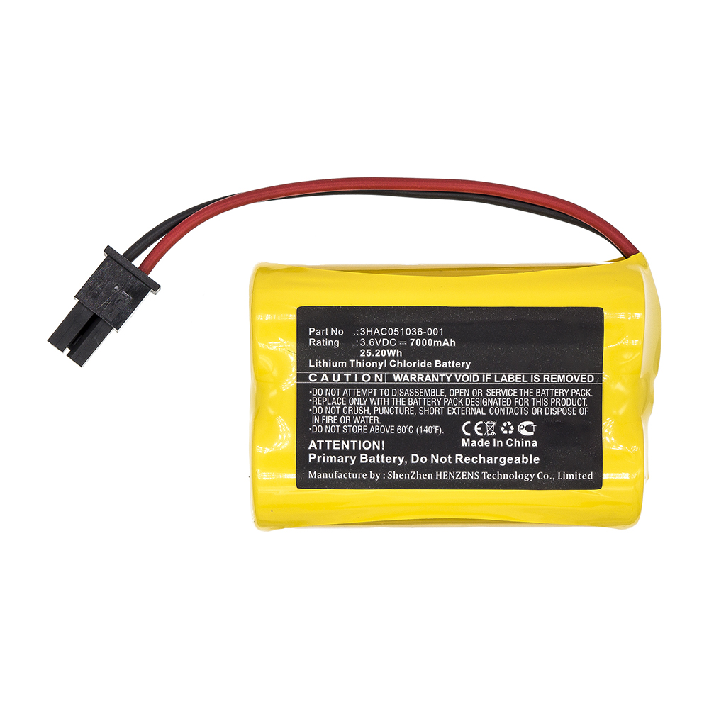 Synergy Digital PLC Battery, Compatible with ABB 3HAC051036-001 PLC Battery (Li-SOCl2, 3.6V, 7000mAh)