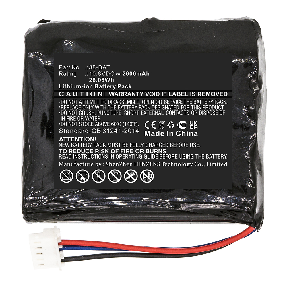 Synergy Digital Equipment Battery, Compatible with Olympus 38-BAT Equipment Battery (Li-ion, 10.8V, 2600mAh)