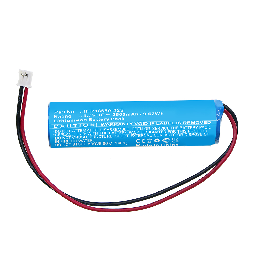Synergy Digital Personal Care Battery, Compatible with Phiten INR18650-22S Personal Care Battery (Li-ion, 3.7V, 2600mAh)