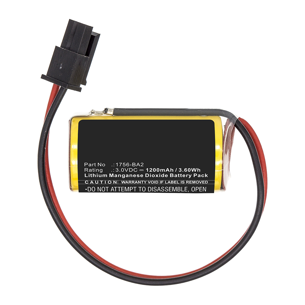 Synergy Digital PLC Battery, Compatible with Allen Bradley 1756-BA2 PLC Battery (Li-MnO2, 3V, 1200mAh)