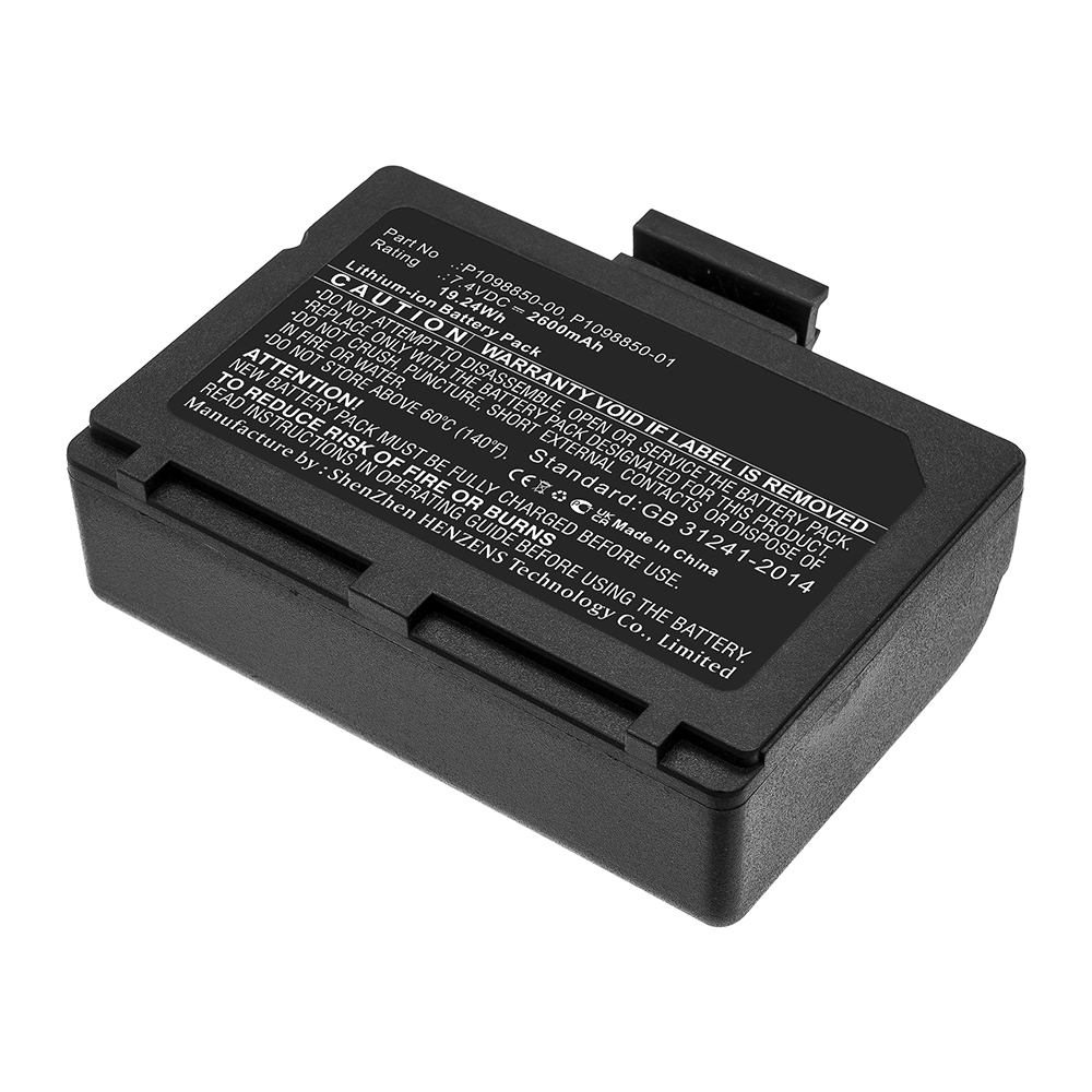 Synergy Digital Printer Battery, Compatible with Zebra P1098850-00 Printer Battery (Li-ion, 7.4V, 2600mAh)