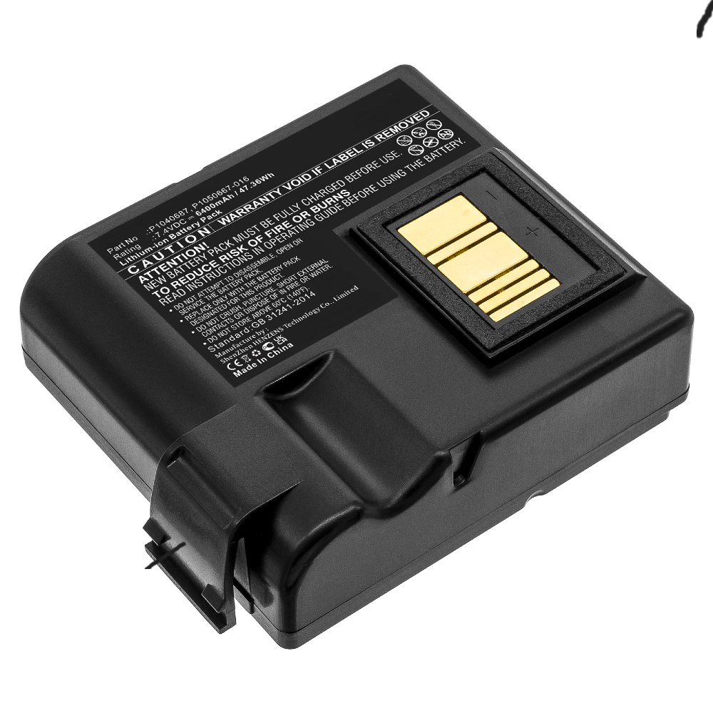 Synergy Digital Printer Battery, Compatible with Zebra P1040687 Printer Battery (Li-ion, 7.4V, 6400mAh)