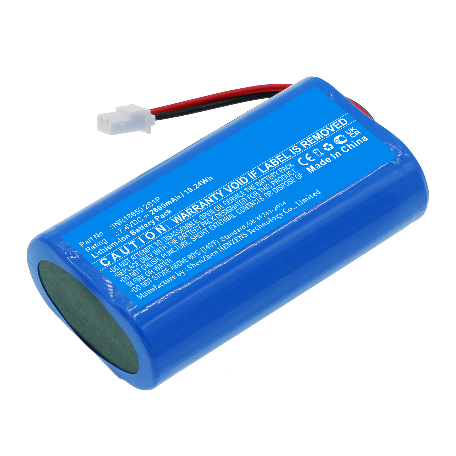 Synergy Digital Cash Register Battery, Compatible with GENEKO INR18650 2S1P Cash Register Battery (Li-ion, 7.4V, 2600mAh)