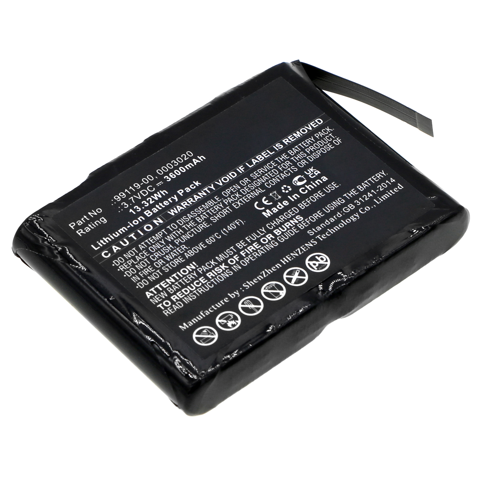Synergy Digital Equipment Battery, Compatible with Trimble 99119-00 Equipment Battery (Li-ion, 3.7V, 3600mAh)