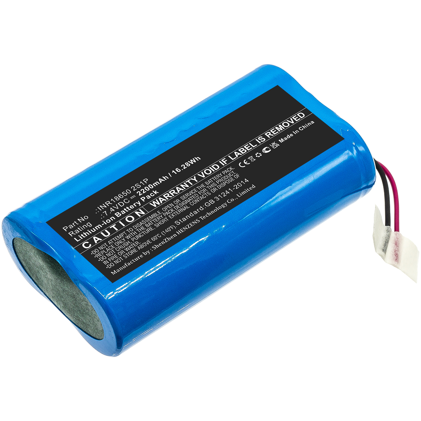 Synergy Digital Personal Care Battery, Compatible with CHI Escape INR18650 2S1P Personal Care Battery (Li-ion, 7.4V, 2200mAh)