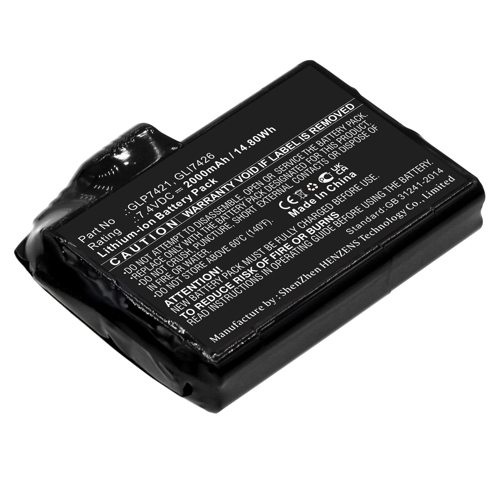 Synergy Digital Thermal Electric Battery, Compatible with Glovii GLI7426 Thermal Electric Battery (Li-ion, 7.4V, 2000mAh)
