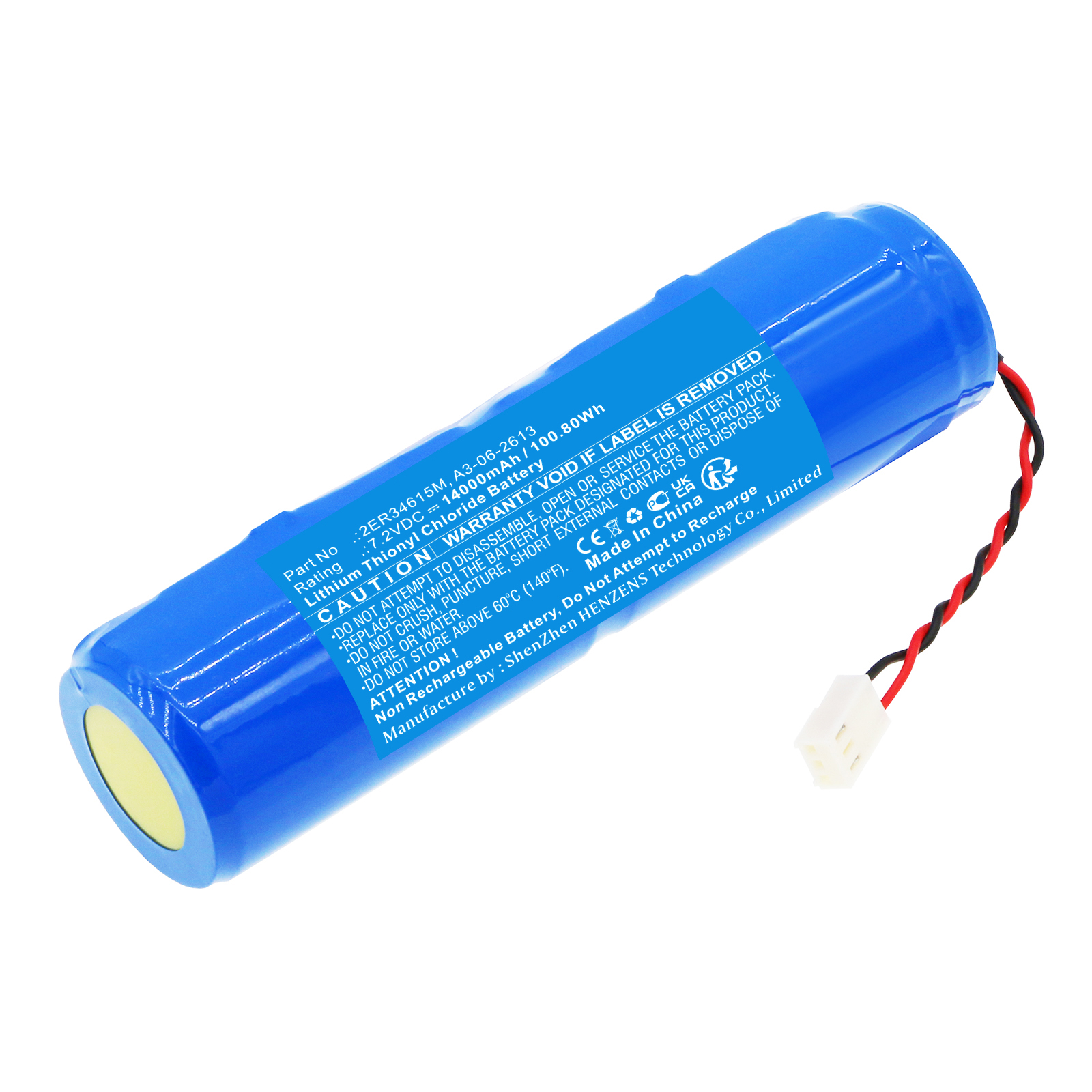 Synergy Digital Marine Safety & Flotation Devices Battery, Compatible with Radio Beacon 2ER34615M Marine Safety & Flotation Devices Battery (Li-SOCl2, 7.2V, 14000mAh)