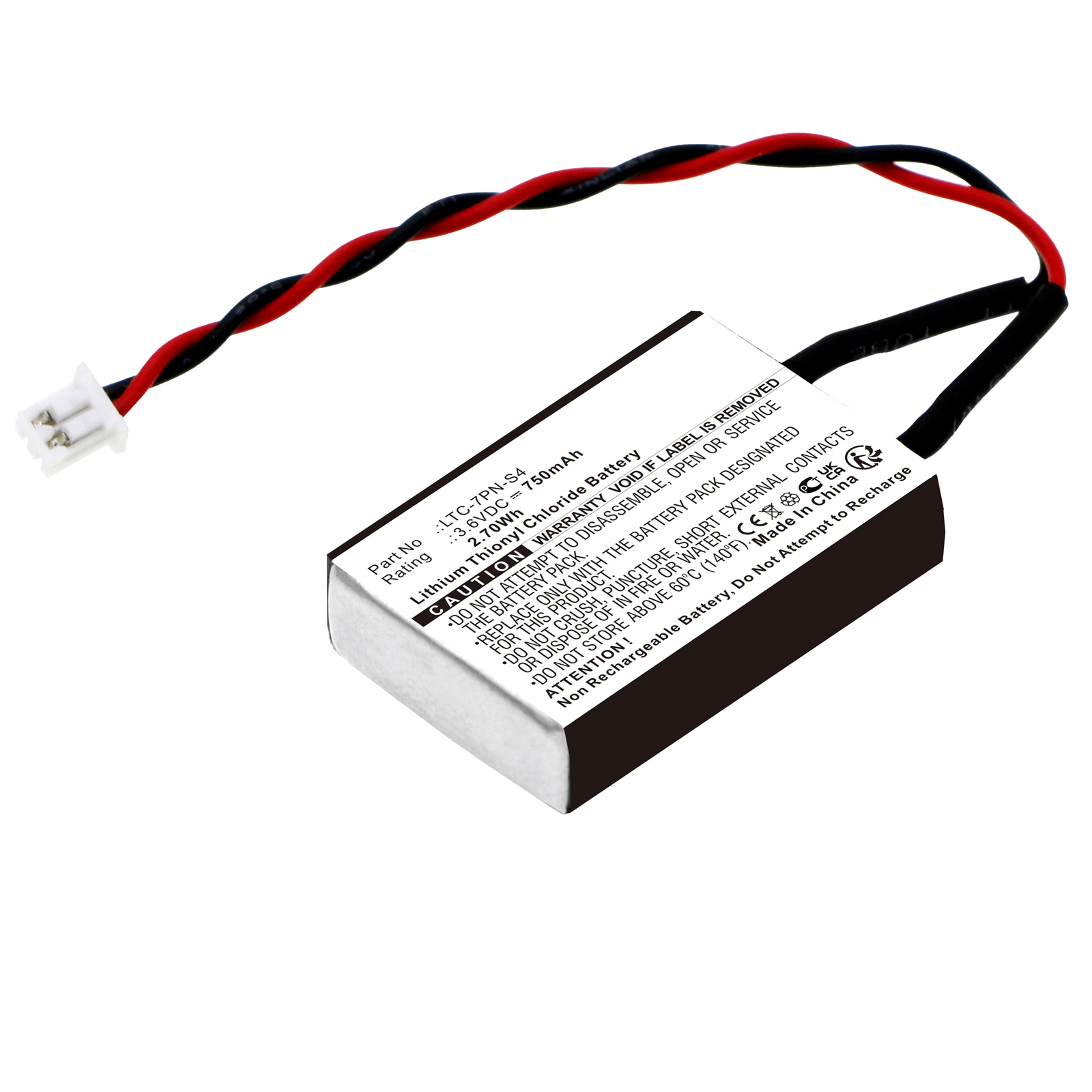 Synergy Digital PLC Battery, Compatible with Heidelberg LTC-7PN-S4 PLC Battery (Li-SOCl2, 3.6V, 750mAh)