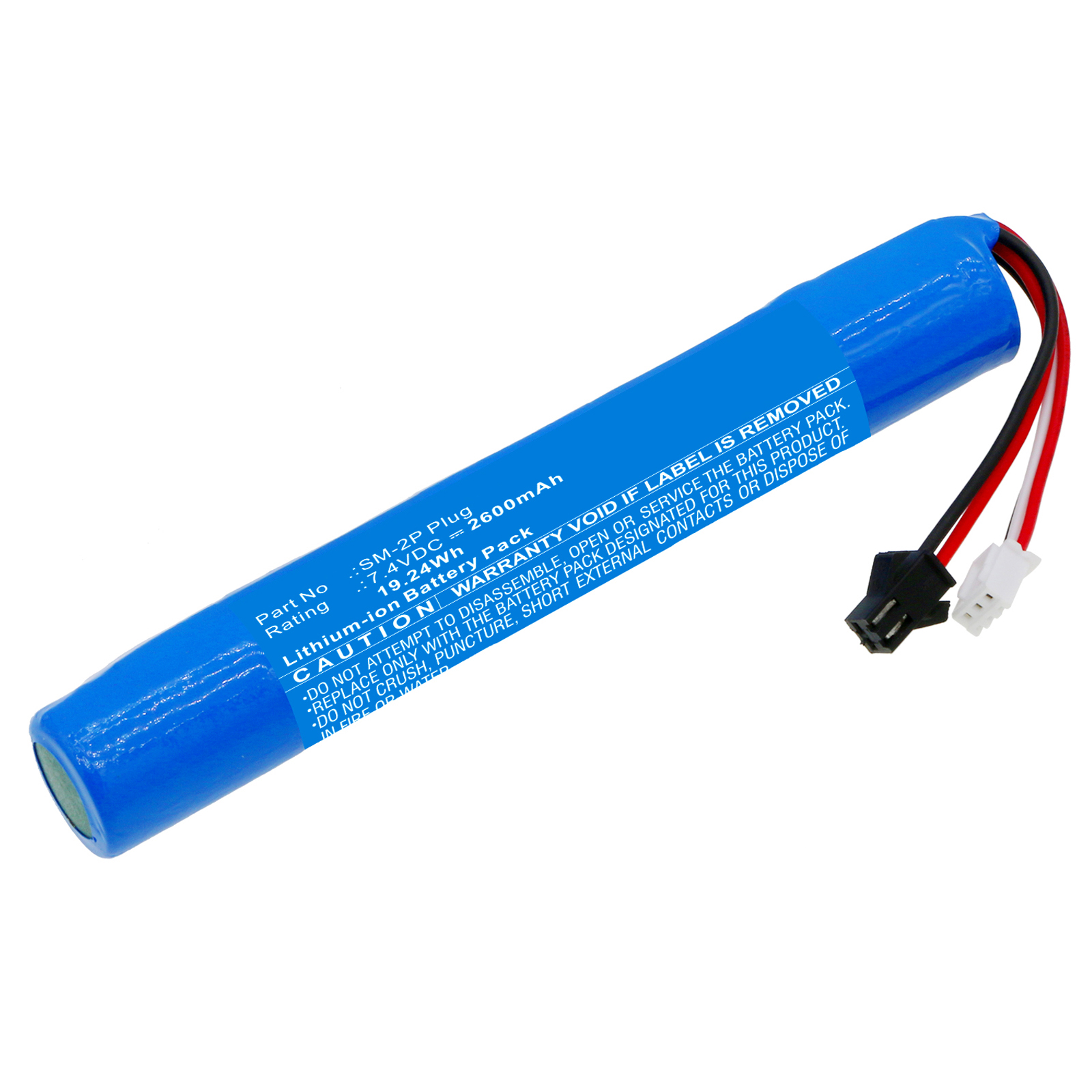 Synergy Digital Water Gun Battery, Compatible with Stadie 7.4V SM-2P Plug Water Gun Battery (Li-ion, 7.4V, 2600mAh)