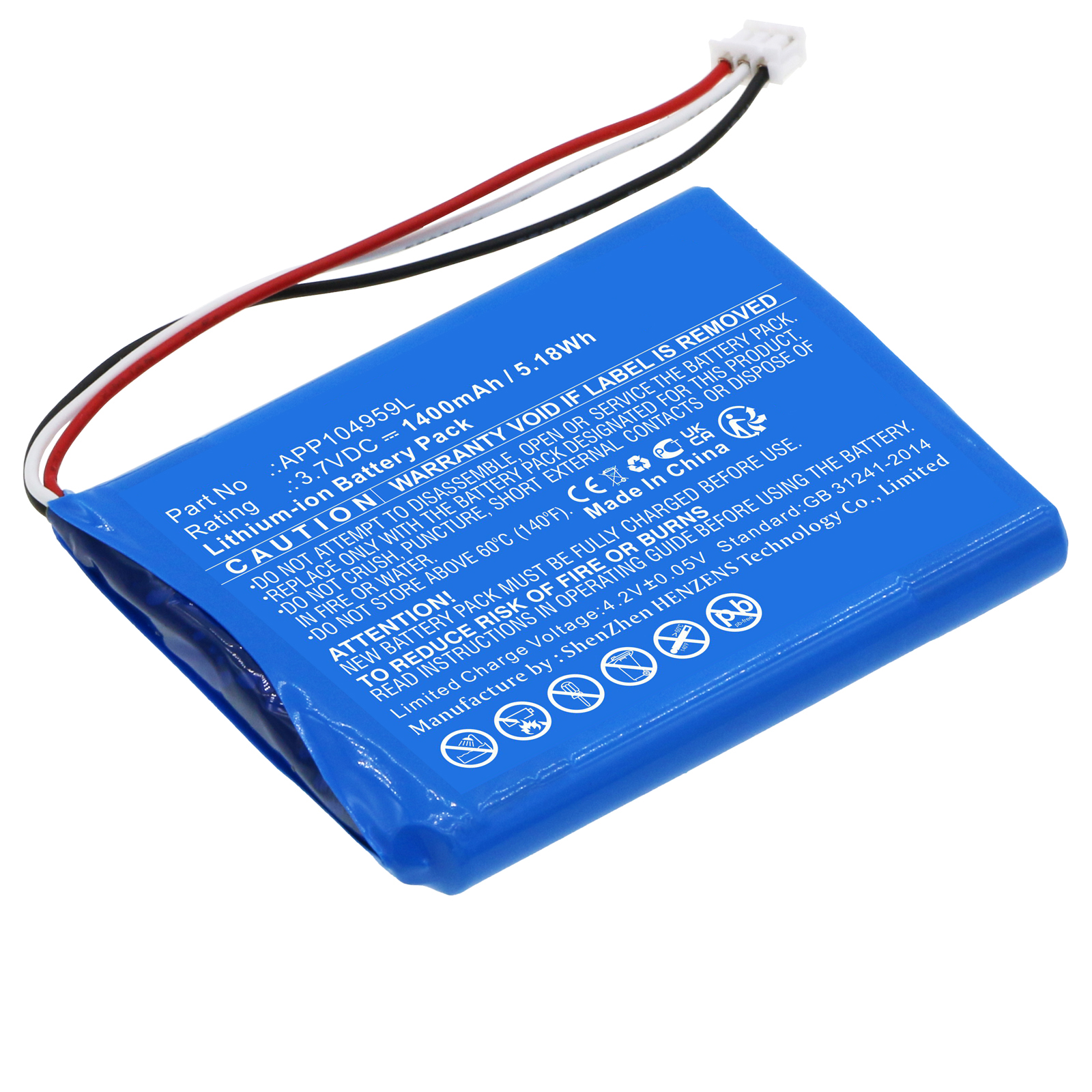 Synergy Digital Amplifier Battery, Compatible with VentureCraft APP104959L Amplifier Battery (Li-ion, 3.7V, 1400mAh)