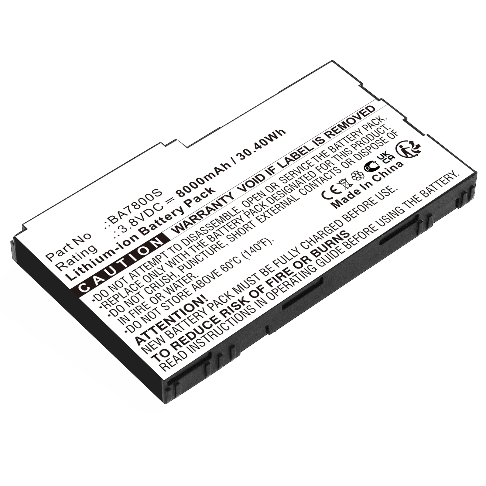 Synergy Digital Equipment Battery, Compatible with Spectra BA7800S Equipment Battery (Li-Ion, 3.8V, 8000mAh)