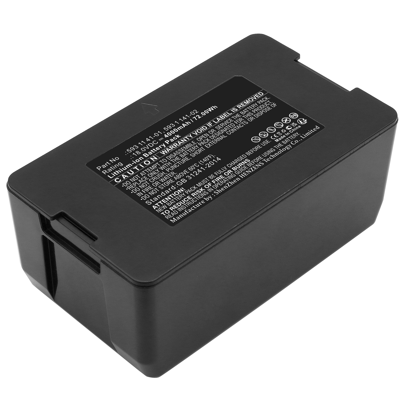 Synergy Digital Lawn Mower Battery, Compatible with Husqvarna 593 1 141-02 Lawn Mower Battery (Li-Ion, 18V, 4000mAh)