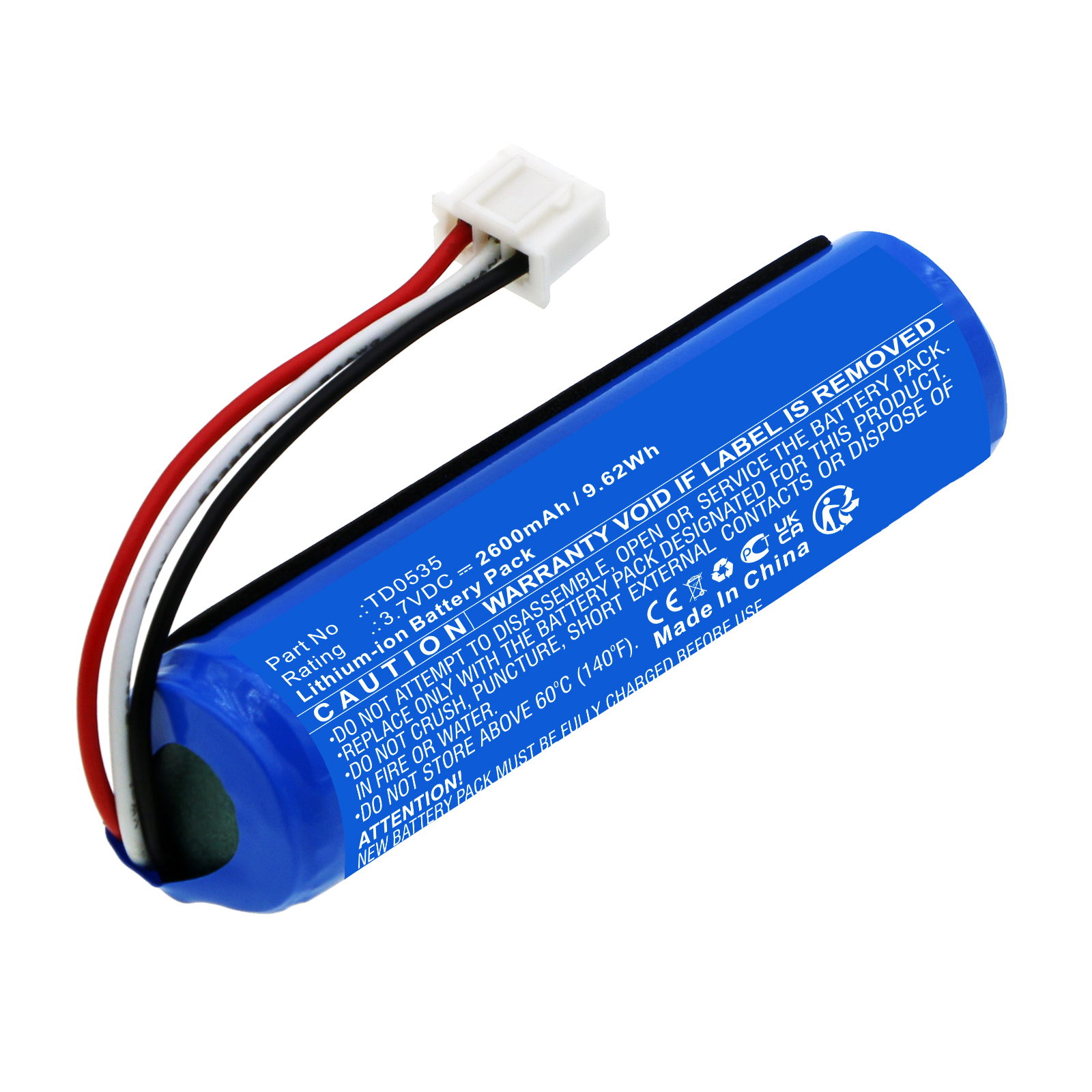 Synergy Digital Microphone Battery, Compatible with JBL TD0535 Microphone Battery (Li-ion, 3.7V, 2600mAh)