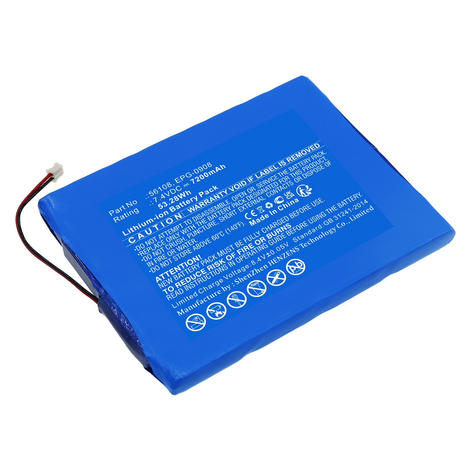 Synergy Digital Equipment Battery, Compatible with Trimble EPG-0908 Equipment Battery (Li-ion, 7.4V, 7200mAh)