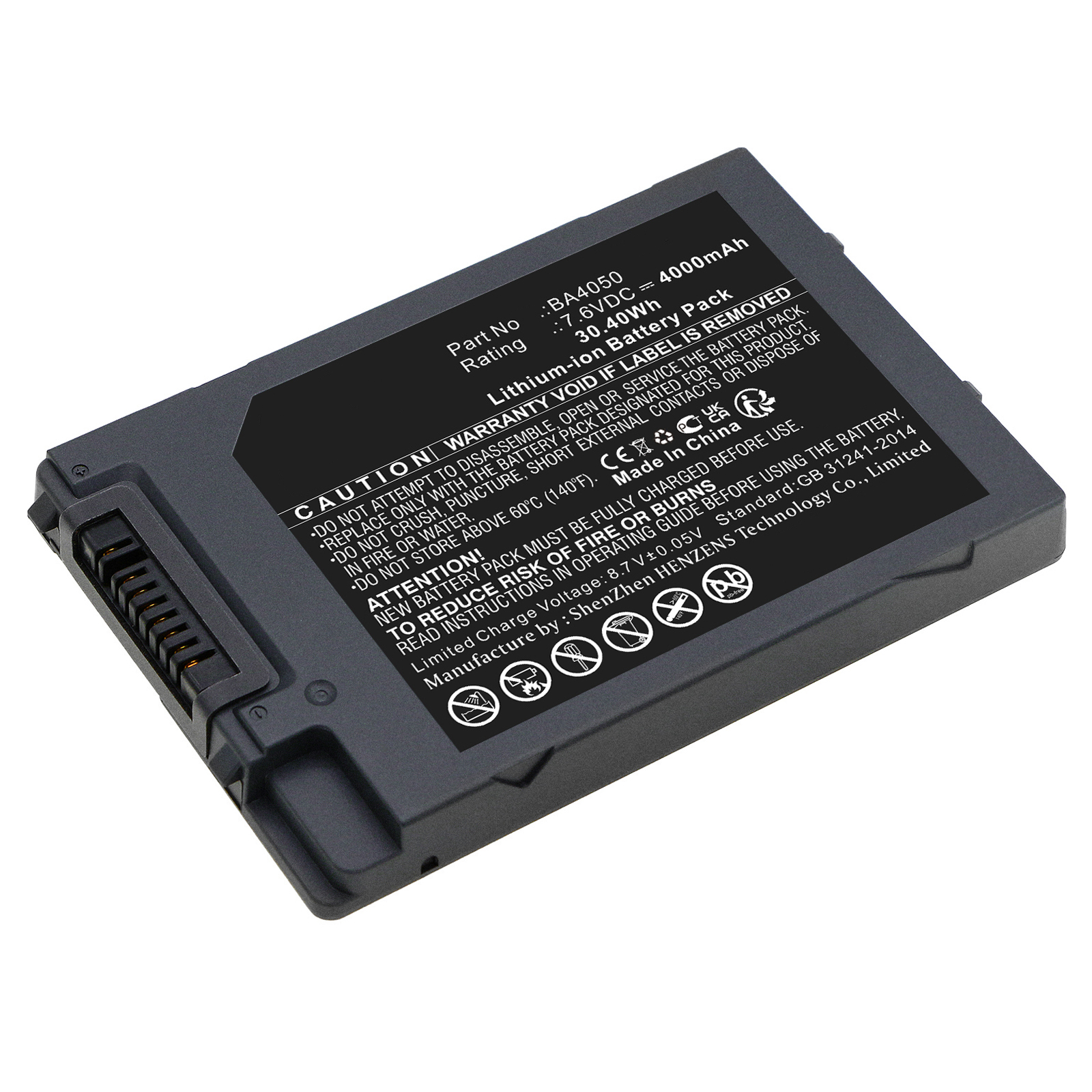 Synergy Digital Equipment Battery, Compatible with UniStrong BA4050 Equipment Battery (Li-ion, 7.6V, 4000mAh)