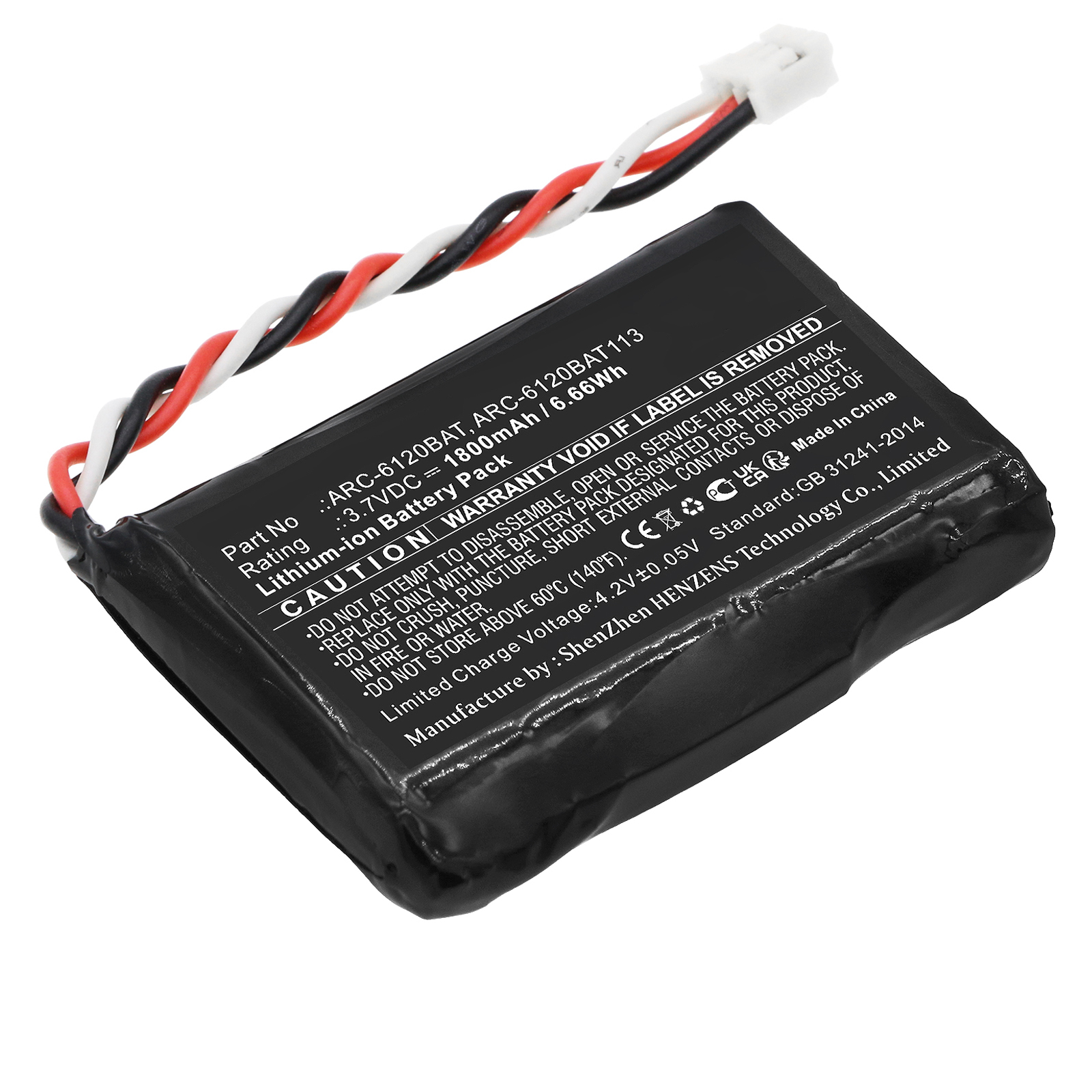 Synergy Digital RAID Controller Battery, Compatible with Areca 91-6120BA-T021 RAID Controller Battery (Li-ion, 3.7V, 1800mAh)