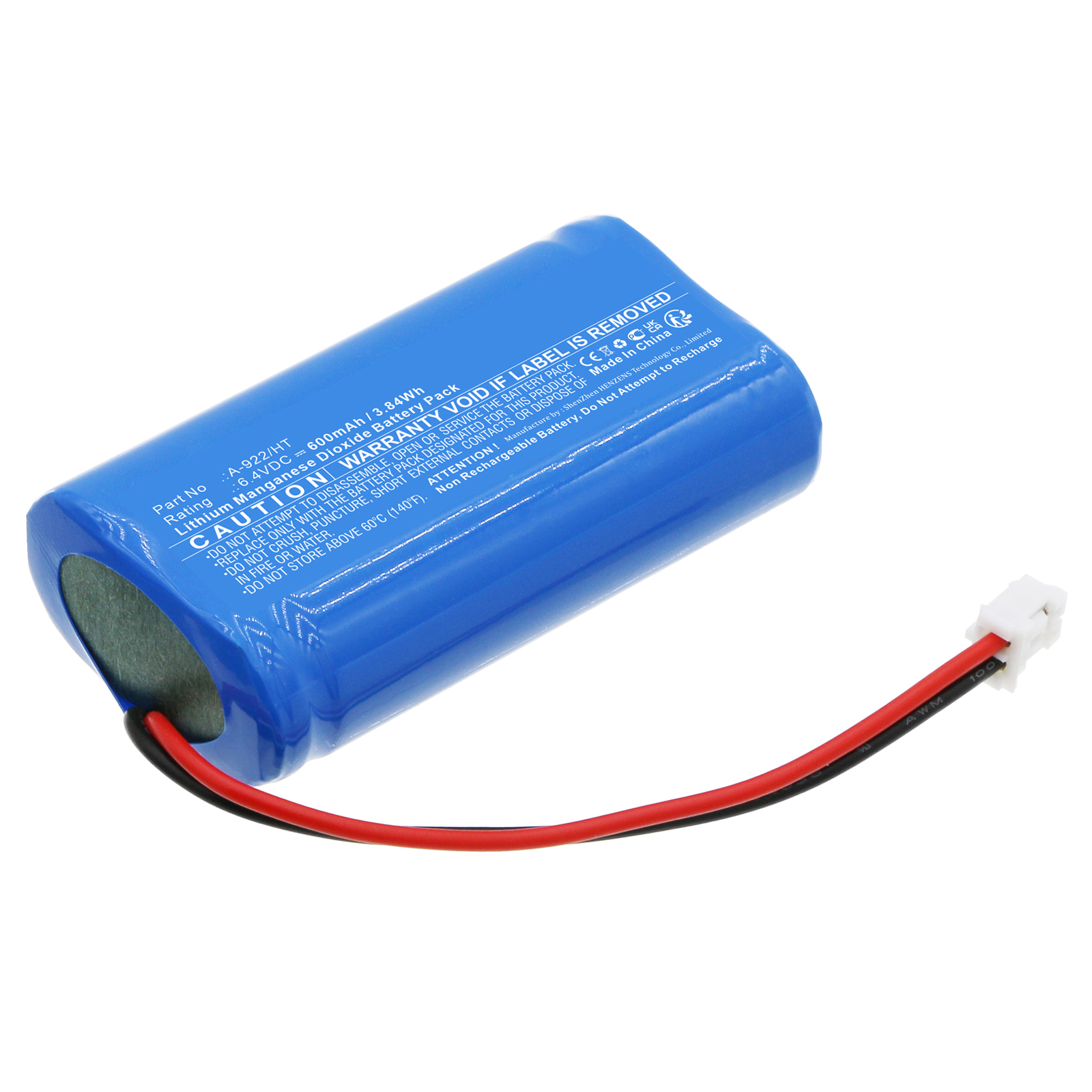Synergy Digital Emergency Lighting Battery, Compatible with IRON LUX A-922/HT Emergency Lighting Battery (LiFePO4, 6.4V, 600mAh)