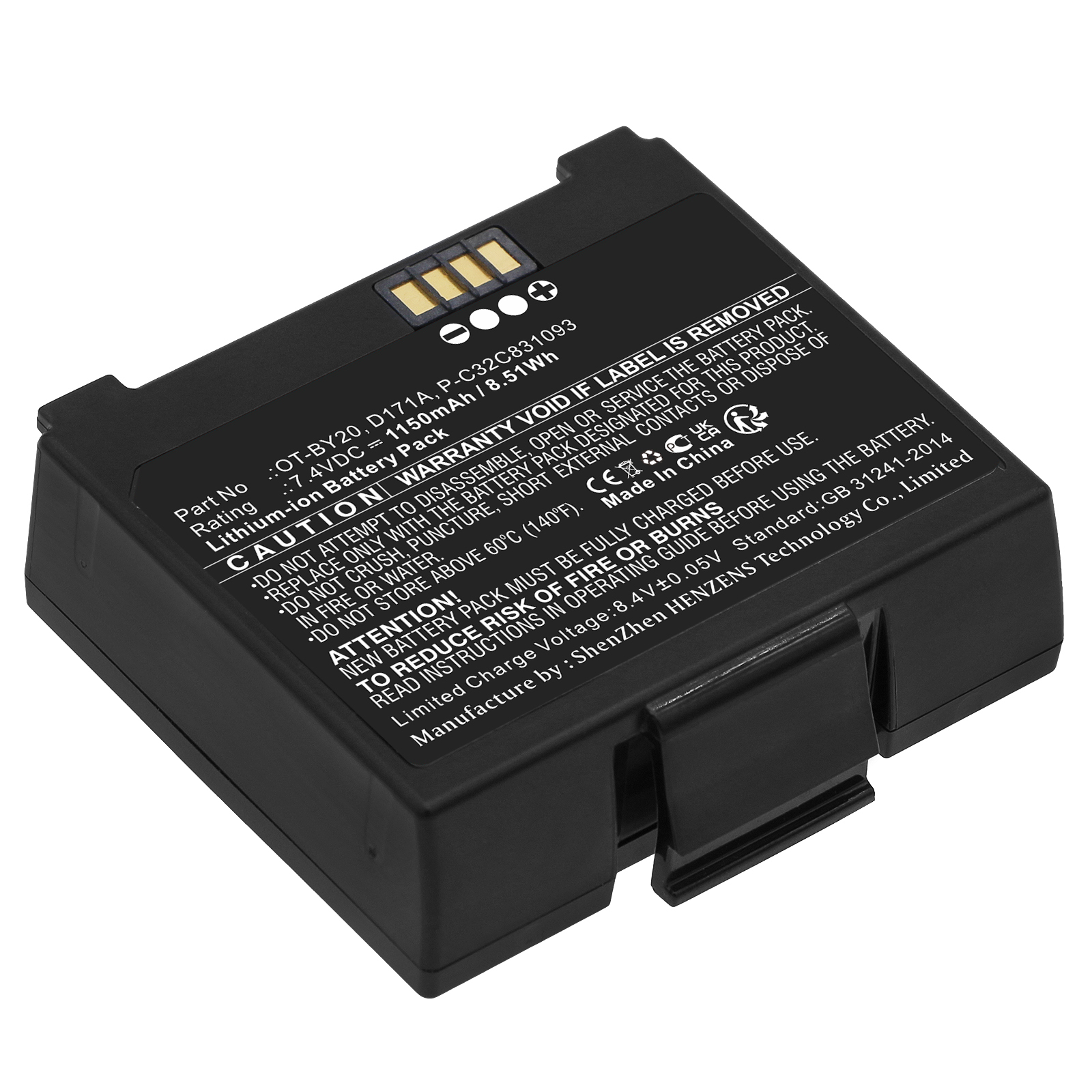 Synergy Digital Printer Battery, Compatible with Epson D171A Printer Battery (Li-ion, 7.4V, 150mAh)