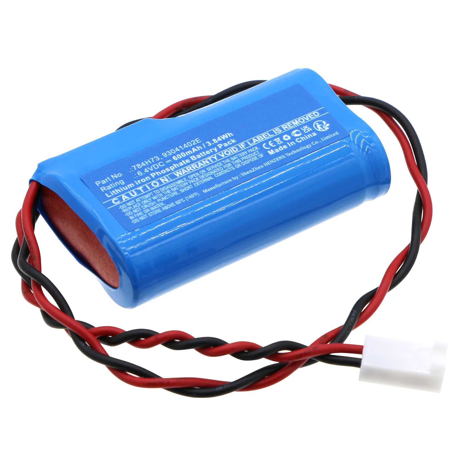 Synergy Digital Emergency Lighting Battery, Compatible with DUAL-LITE 784H73 Emergency Lighting Battery (LiFePO4, 6.4V, 600mAh)