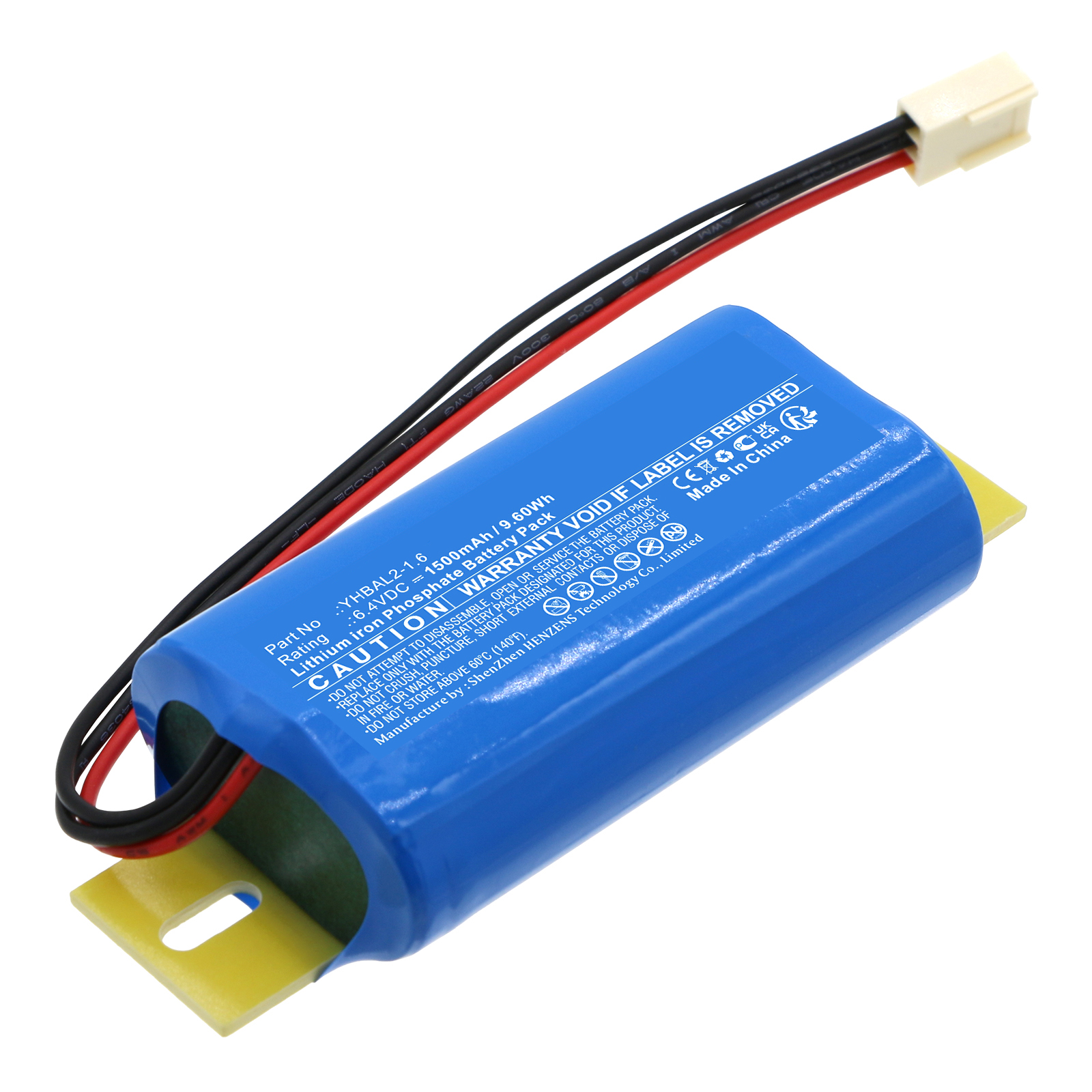 Synergy Digital Emergency Lighting Battery, Compatible with Streamer YHBAL2-1.6 Emergency Lighting Battery (LiFePO4, 6.4V, 1500mAh)