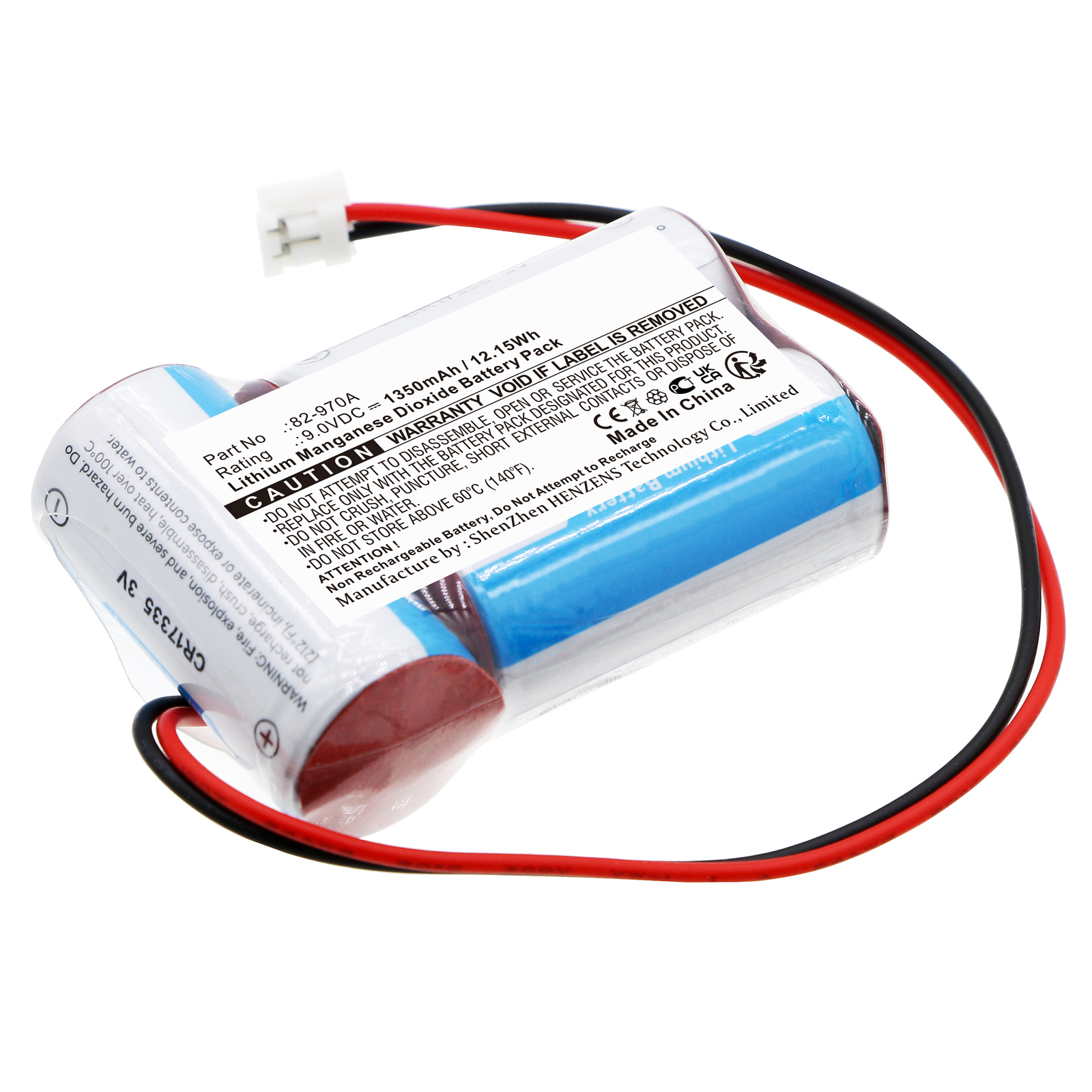 Synergy Digital Marine Safety & Flotation Devices Battery, Compatible with Mcmurdo 82-939D Marine Safety & Flotation Devices Battery (Li-MnO2, 9V, 1350mAh)