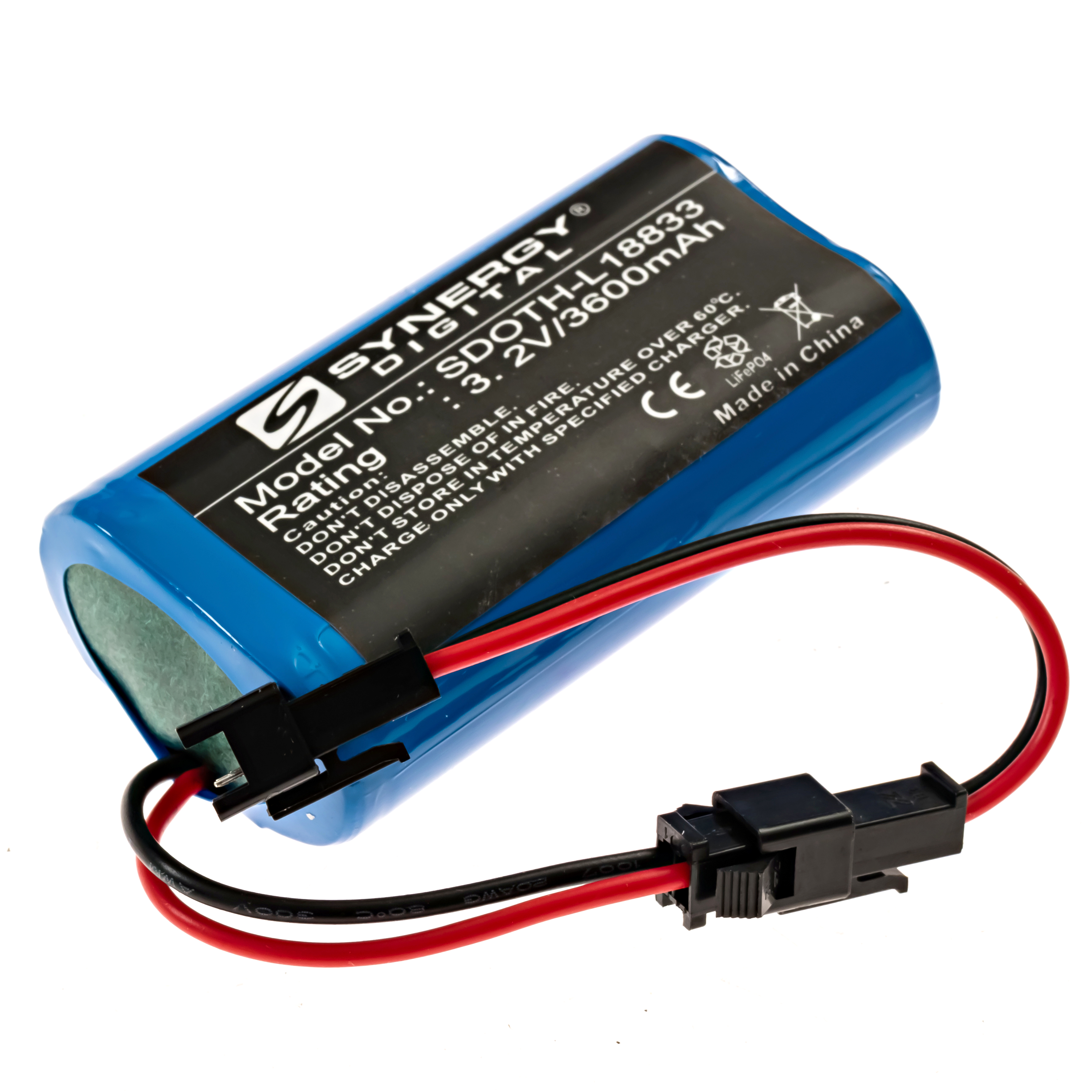 Synergy Digital Solar Battery, Compatible with Gama Sonic GS32V30 Solar Battery (LiFePO4, 3.2V, 3000mAh)