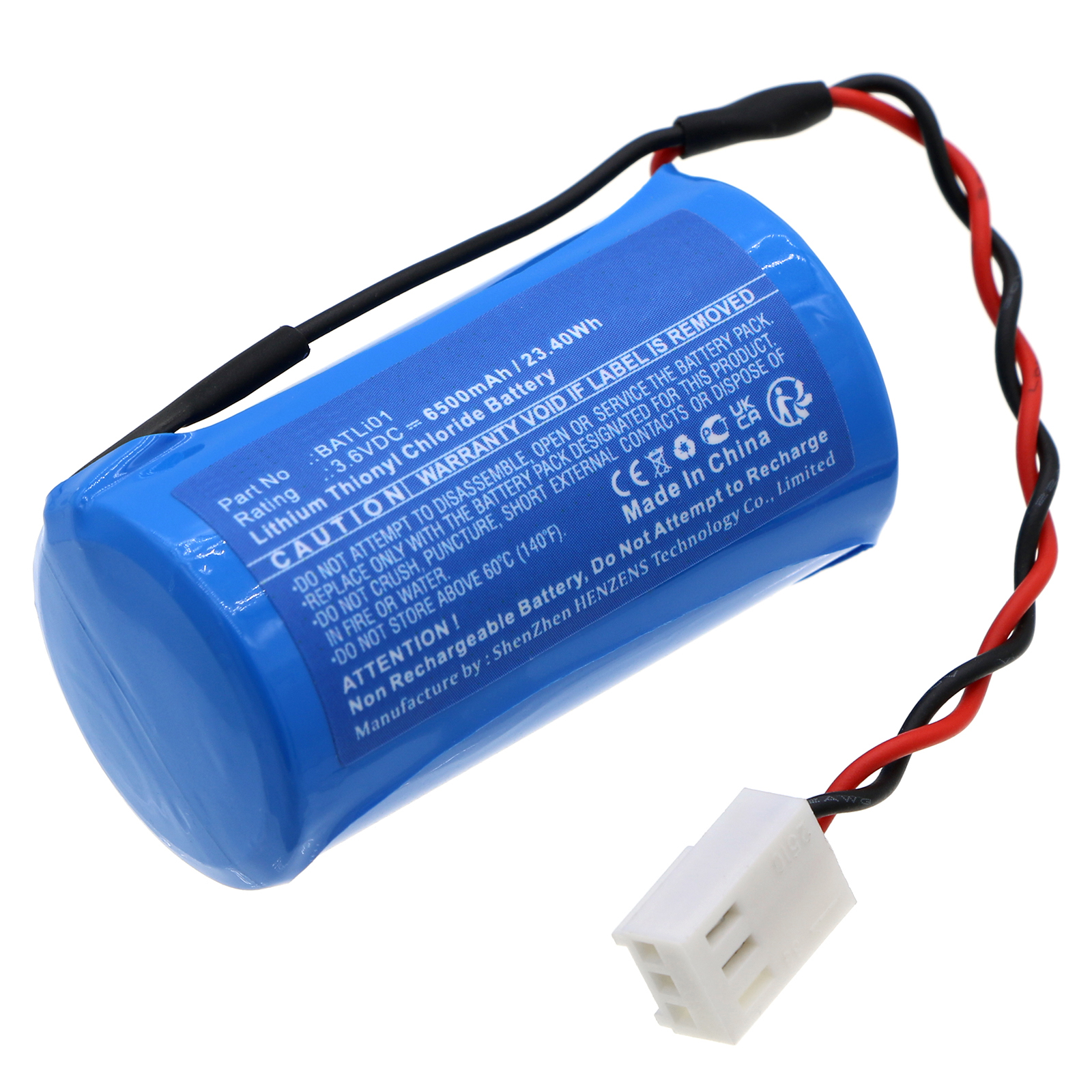 Synergy Digital Alarm System Battery, Compatible with DAITEM BATLi01 Alarm System Battery (Li-SOCl2, 3.6V, 6500mAh)