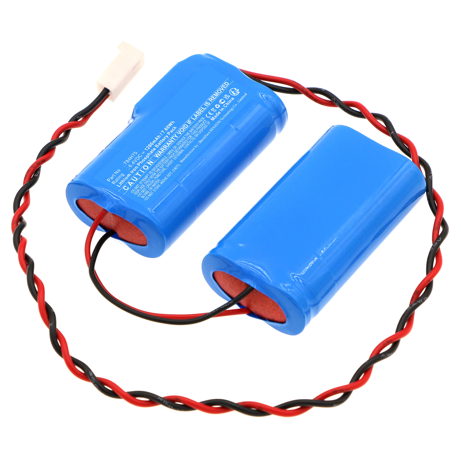 Synergy Digital Emergency Lighting Battery, Compatible with DUAL-LITE 784H75 Emergency Lighting Battery (LiFePO4, 6.4V, 1200mAh)