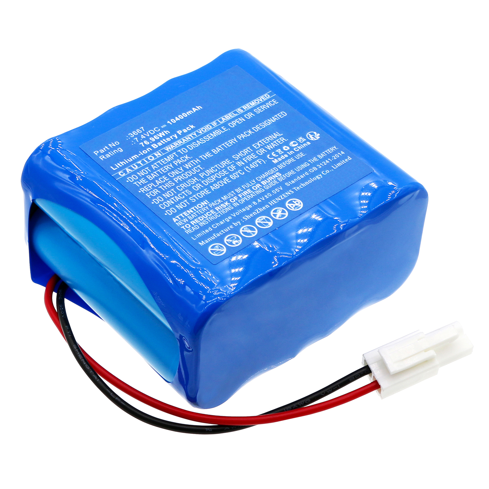 Synergy Digital Emergency Lighting Battery, Compatible with DOTLUX 3667 Emergency Lighting Battery (Li-ion, 7.4V, 10400mAh)