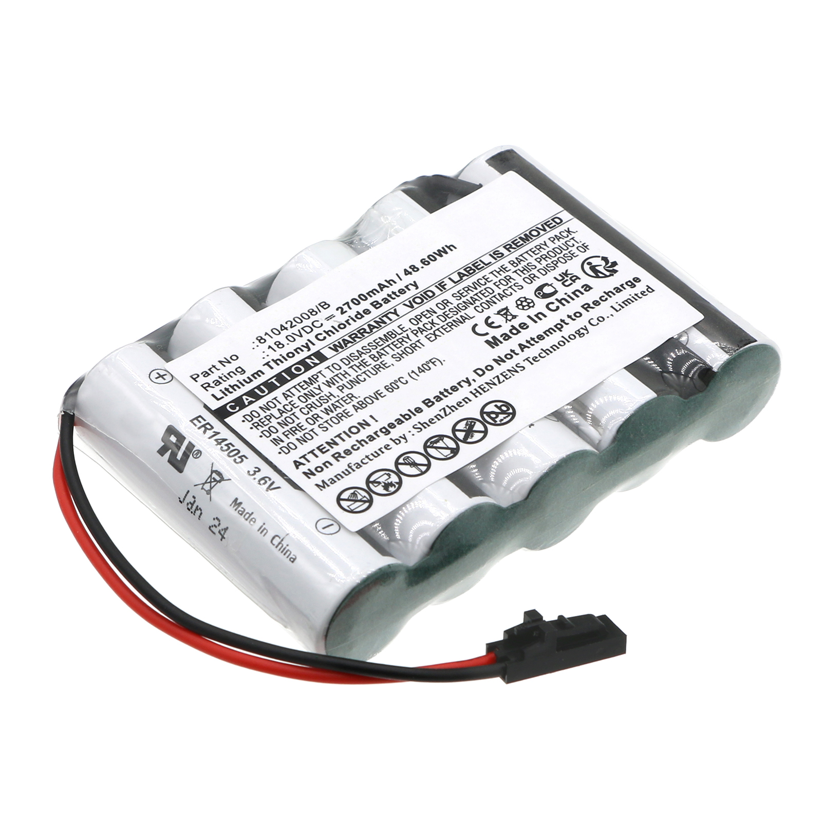 Synergy Digital Equipment Battery, Compatible with Exogen TL-5275 Equipment Battery (Li-SOCl2, 18V, 2700mAh)