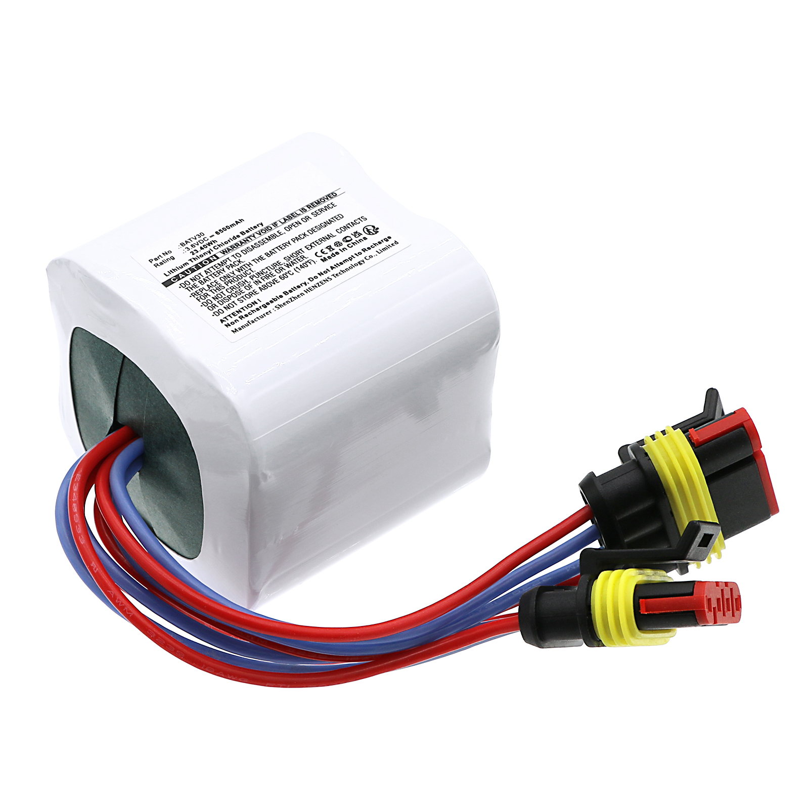 Synergy Digital Emergency Lighting Battery, Compatible with DAITEM BATV30 Emergency Lighting Battery (Li-SOCl2, 3.6V, 6500mAh)