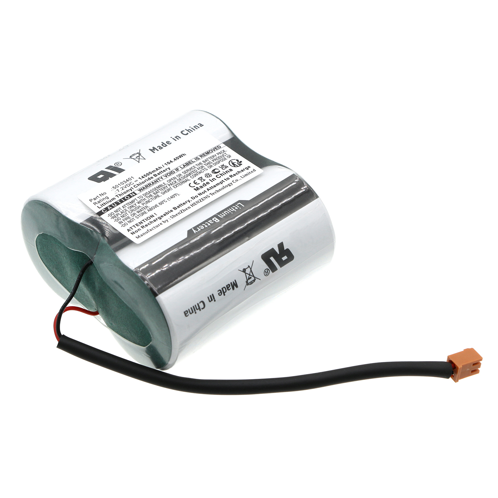 Synergy Digital PLC Battery, Compatible with Elster 50103401 PLC Battery (Li-SOCl2, 7.2V, 14500mAh)