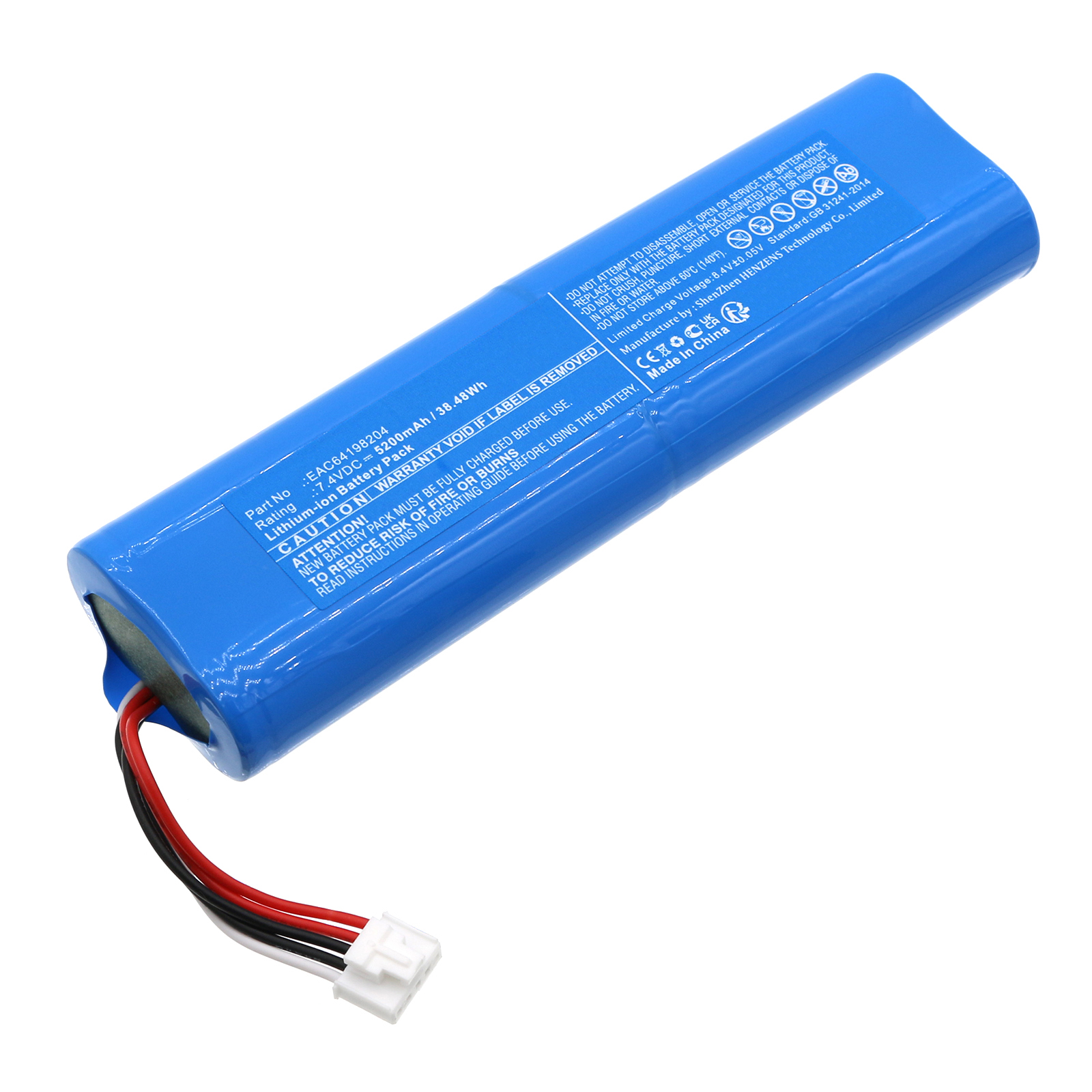 Synergy Digital Projector Battery, Compatible with LG EAC64198204 Projector Battery (Li-ion, 7.4V, 5200mAh)