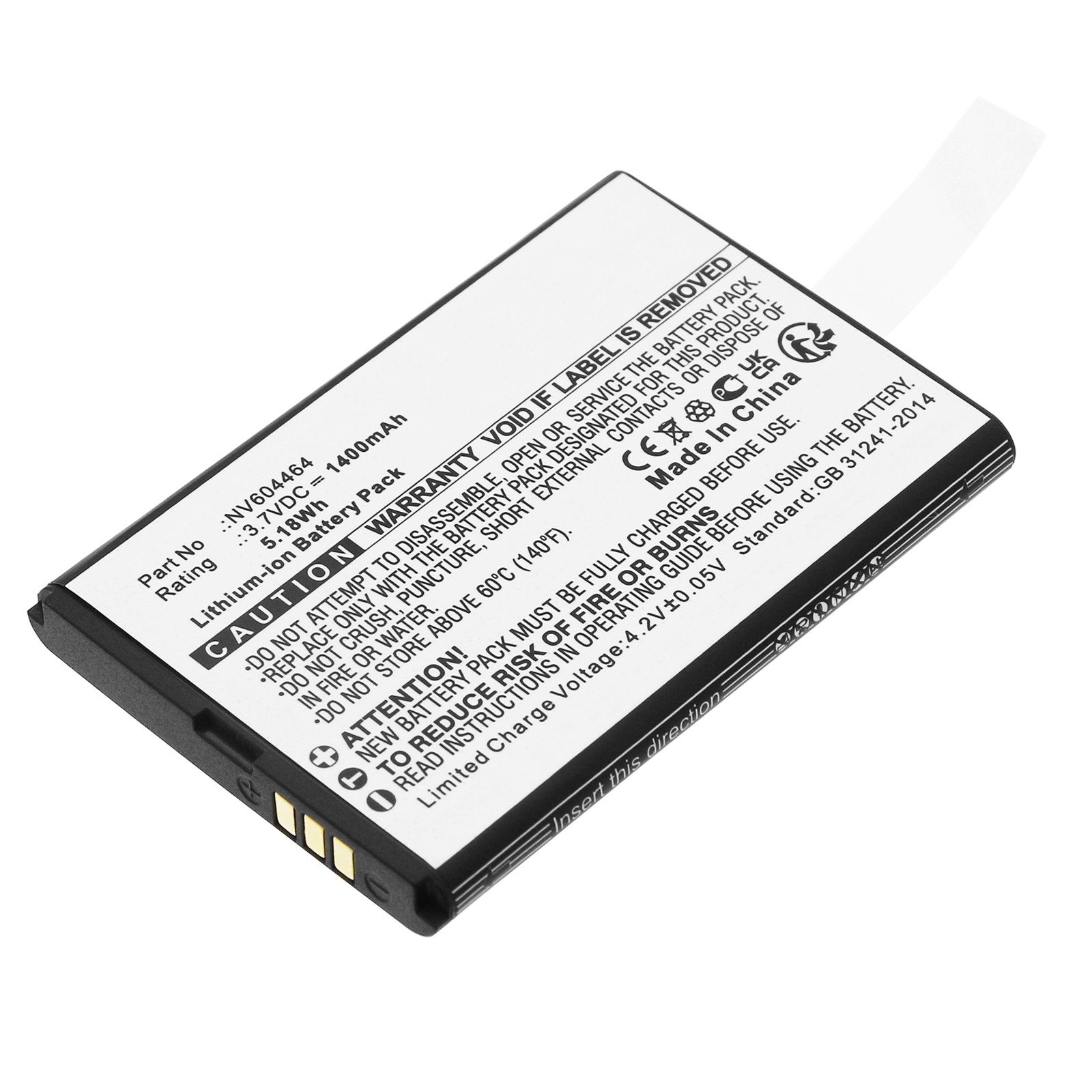 Synergy Digital Baby Monitor Battery, Compatible with Oricom NV604464 Baby Monitor Battery (Li-ion, 3.7V, 1400mAh)