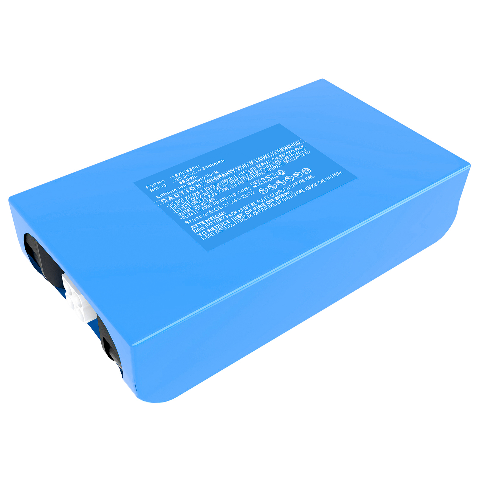 Synergy Digital Lawn Mower Battery, Compatible with Yard Force 1920763001 Lawn Mower Battery (Li-ion, 20V, 3400mAh)