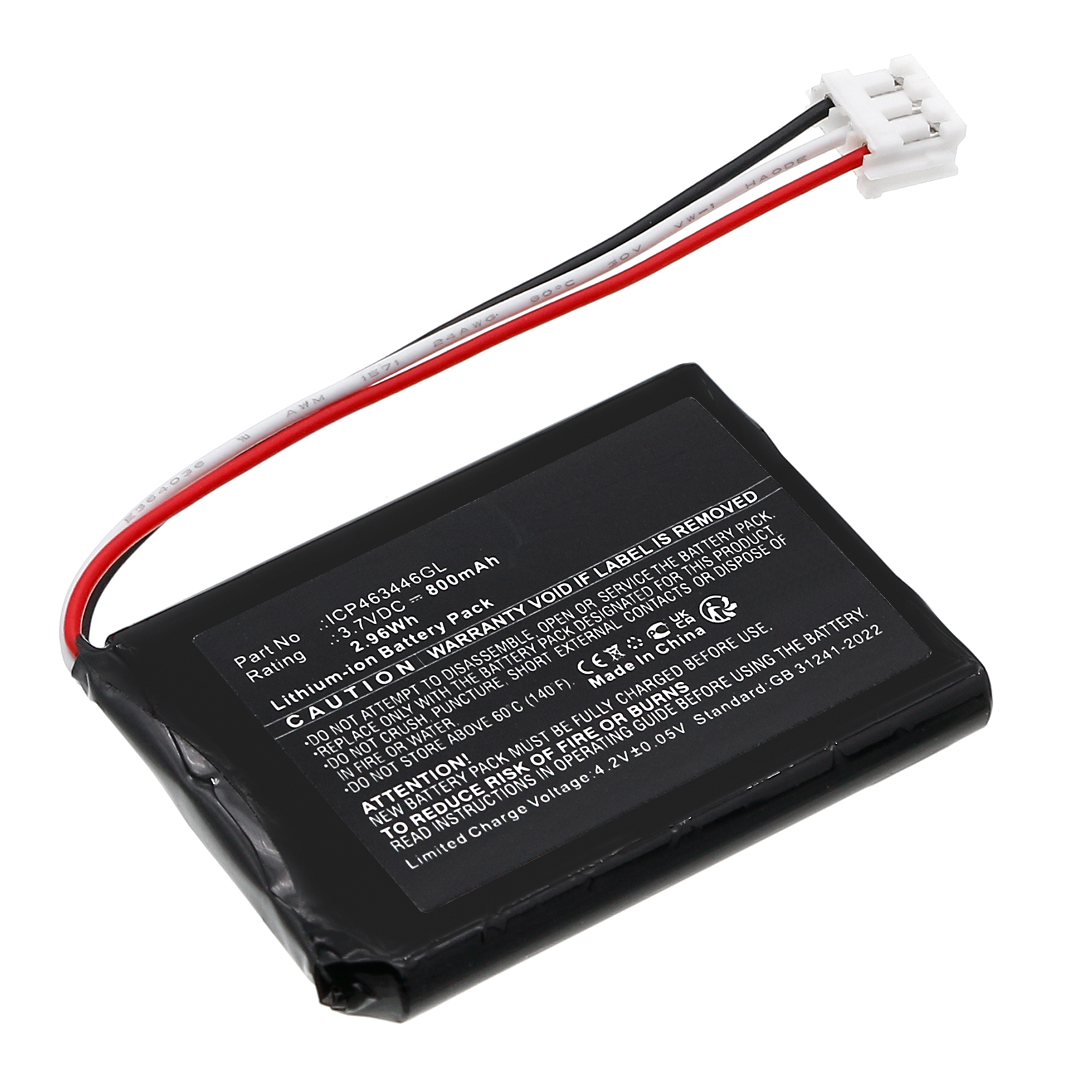Synergy Digital Amplifier Battery, Compatible with Red Witch ICP463446GL Amplifier Battery (Li-ion, 3.7V, 800mAh)