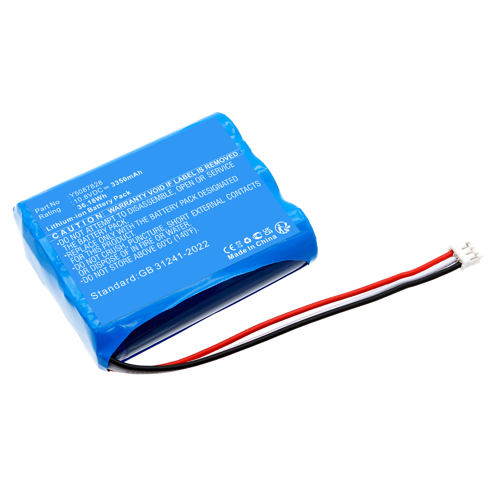 Synergy Digital Mobile Printer Battery, Compatible with Brady Y5087828 Mobile Printer Battery (Li-ion, 10.8V, 3350mAh)