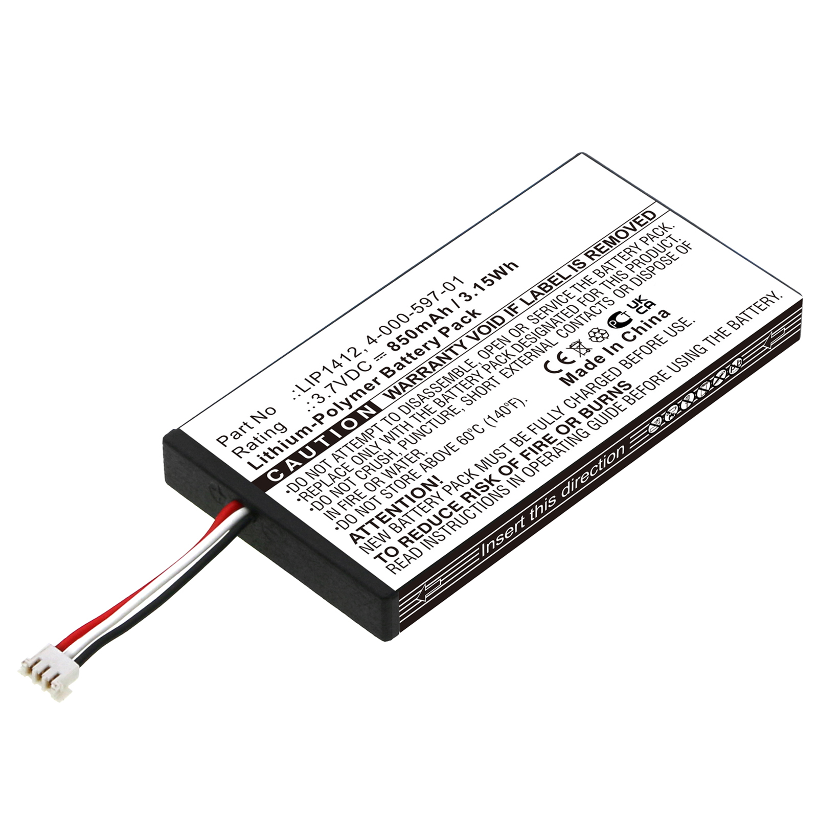 Synergy Digital Game Console Battery, Compatible with Sony LIP1412 Game Console Battery (Li-Pol, 3.7V, 850mAh)