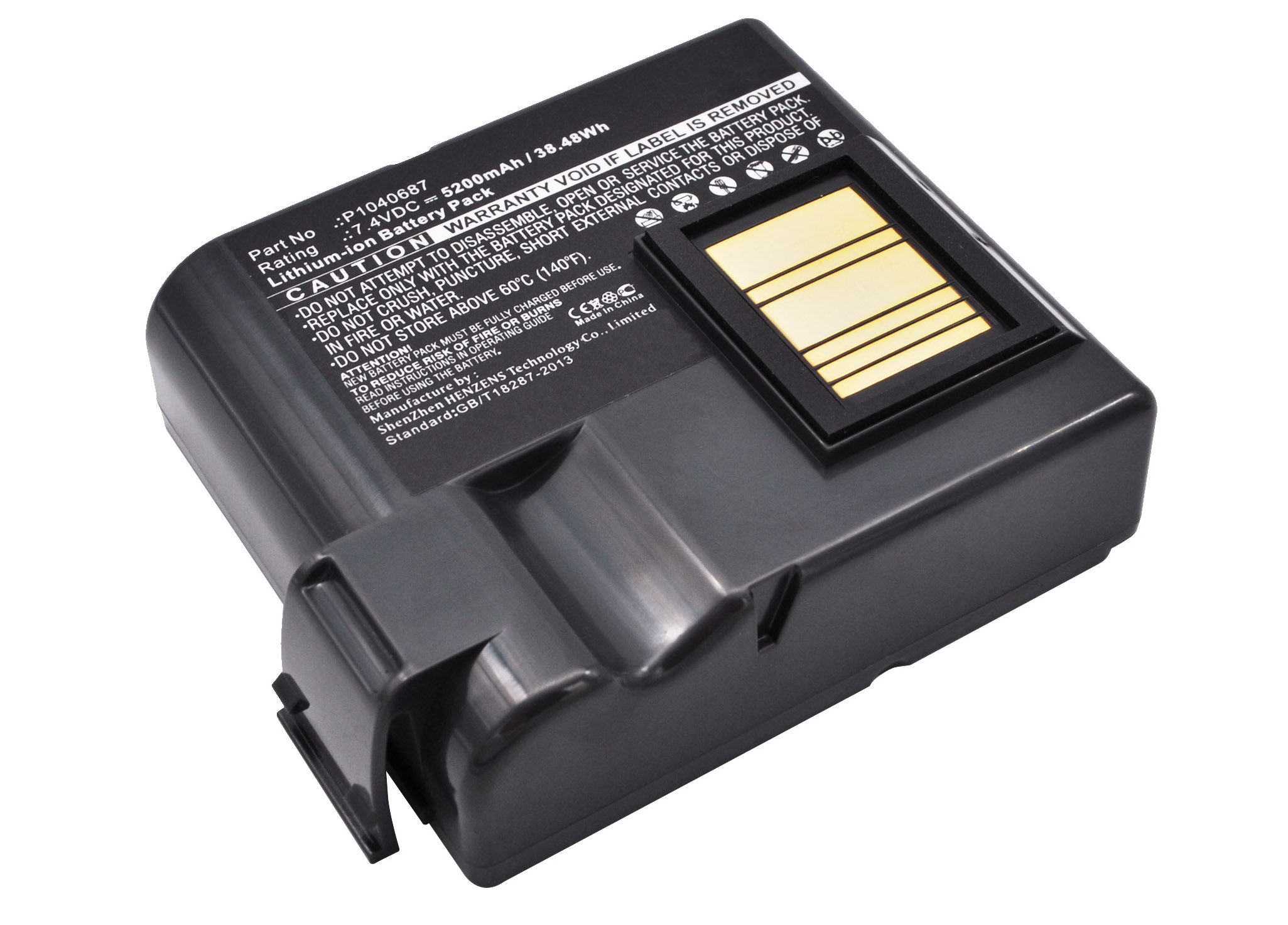 Synergy Digital Battery Compatible With Zebra P1040687 Replacement Battery - (Li-Ion, 7.4V, 5200 mAh)