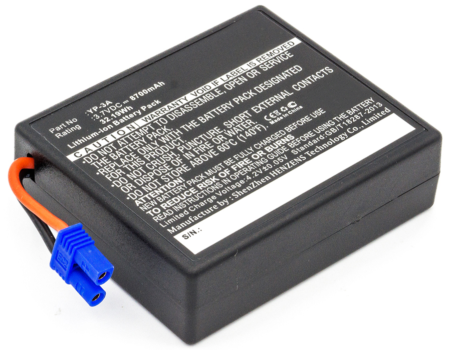 Synergy Digital Battery Compatible With YUNEEC YP-3A Replacement Battery - (Li-Ion, 3.7V, 8700 mAh)