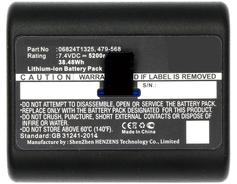 Synergy Digital Survey GPS Battery, Compatiable with Fluke 06824T1325, 479-568, MBP-LION Survey GPS Battery (7.4V, Li-ion, 5200mAh)