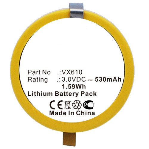 Synergy Digital CMOS/BIOS Battery, Compatible with VeriFone CMOS/BIOS Battery (3V, Lithium, 530mAh)