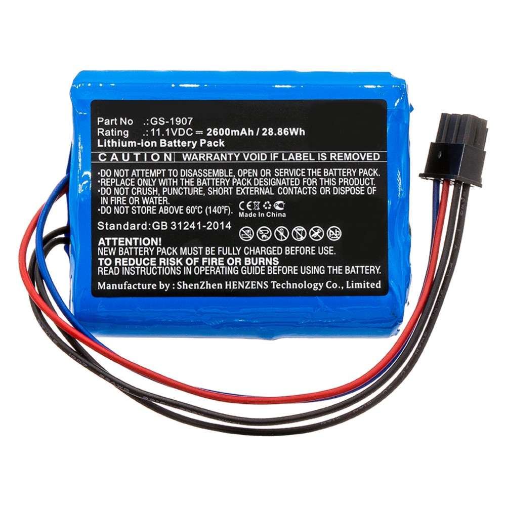 Synergy Digital Time Clock Battery, Compatible with Kronos GS-1907 Time Clock Battery (11.1, Li-ion, 2600mAh)
