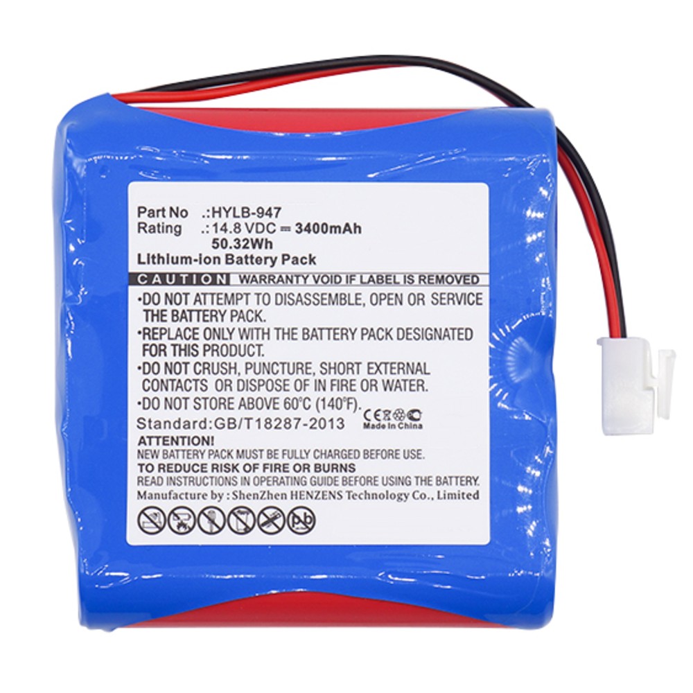 Synergy Digital Medical Battery, Compatible with Biocare ECG-3010, ECG-3010 Digital 3-channel ECG Medical Battery (14.8, Li-ion, 3400mAh)