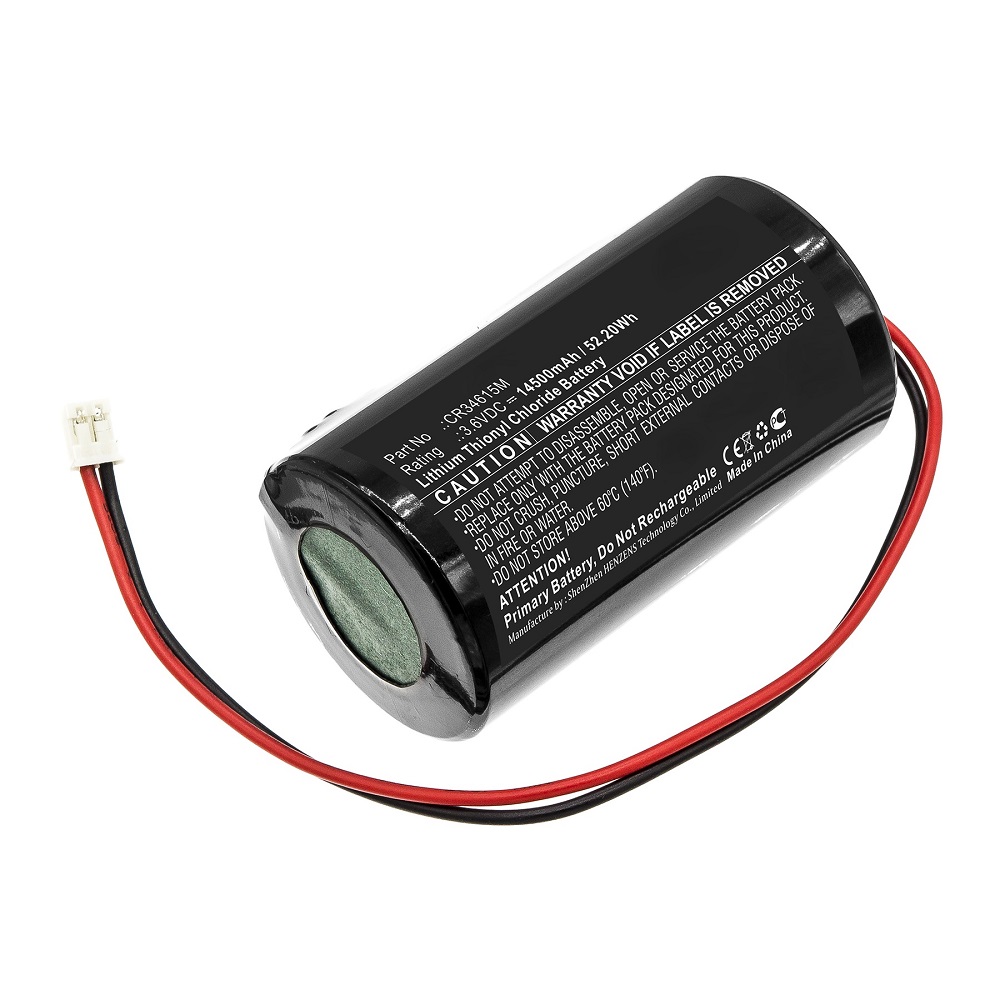 Synergy Digital Alarm System Battery, Compatible with Pyronix CR34615M Alarm System Battery (Li-SOCl2, 3.6V, 14500mAh)