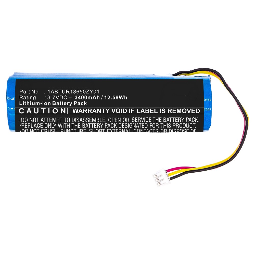 Synergy Digital Amplifier Battery, Compatible with AKAI 1ABTUR18650ZY01 Amplifier Battery (Li-ion, 3.7V, 3400mAh)