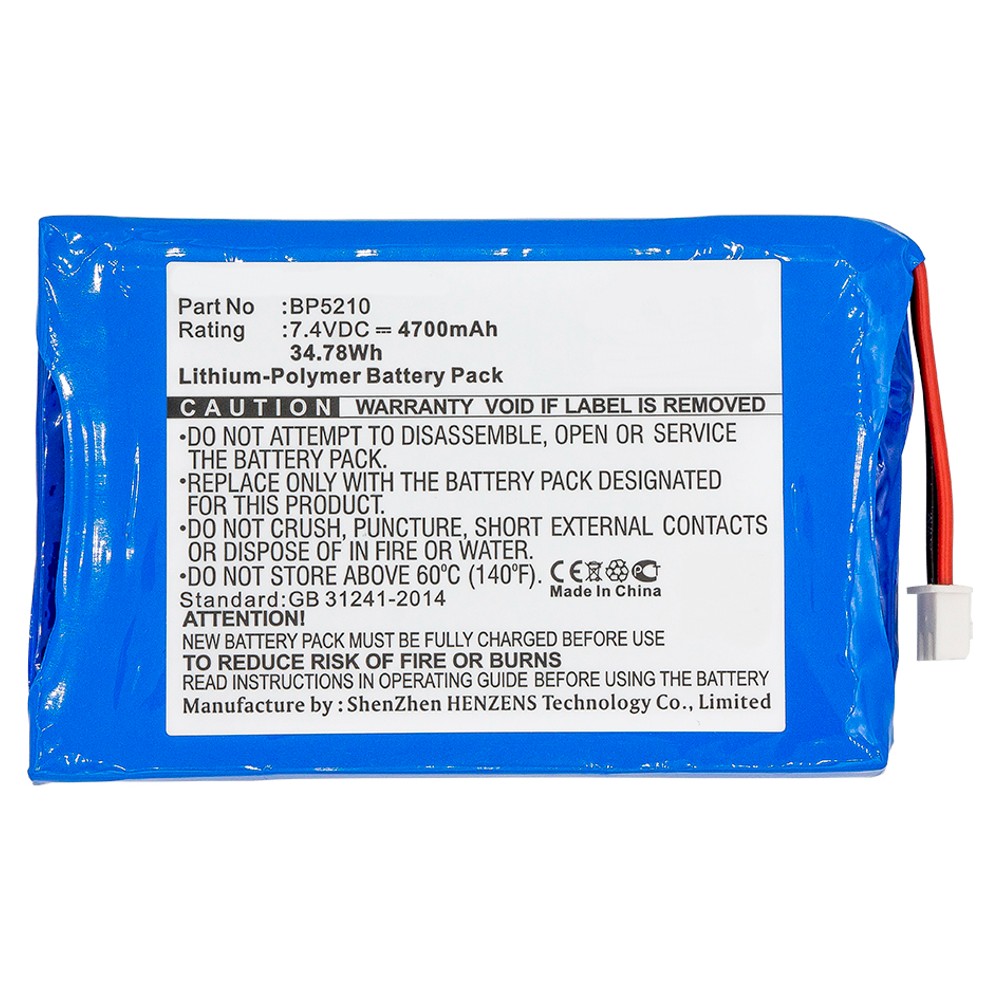 Synergy Digital Equipment Battery, Compatible with BK Precision BP5210 Equipment Battery (Li-Pol, 7.4V, 4700mAh)