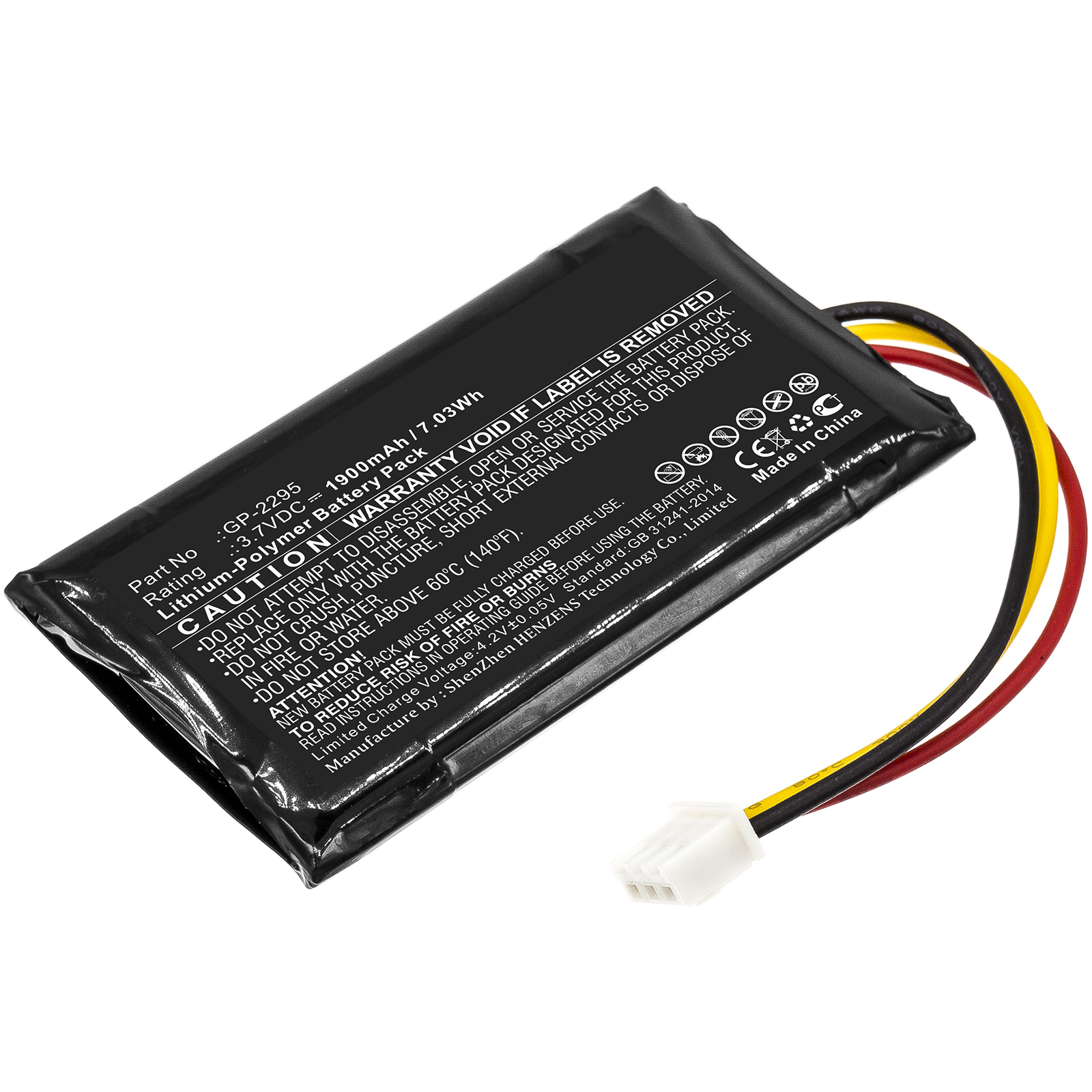 Synergy Digital Equipment Battery, Compatible with EXFO GP-2295 Equipment Battery (3.7V, Li-Pol, 1900mAh)